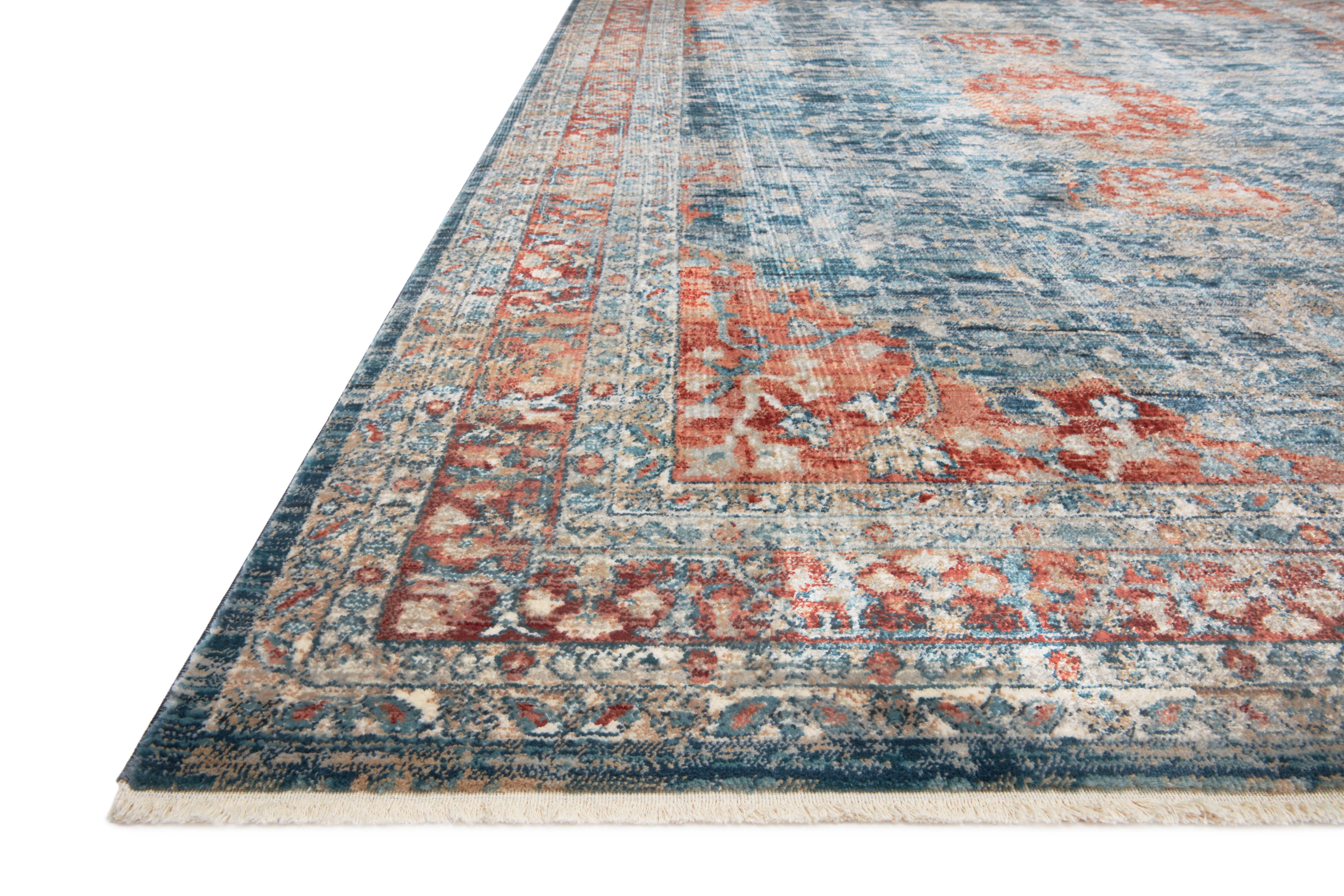 Magnolia Home By Joanna Gaines x Loloi Elise Navy / Red Rug RUGS - synthetic Loloi