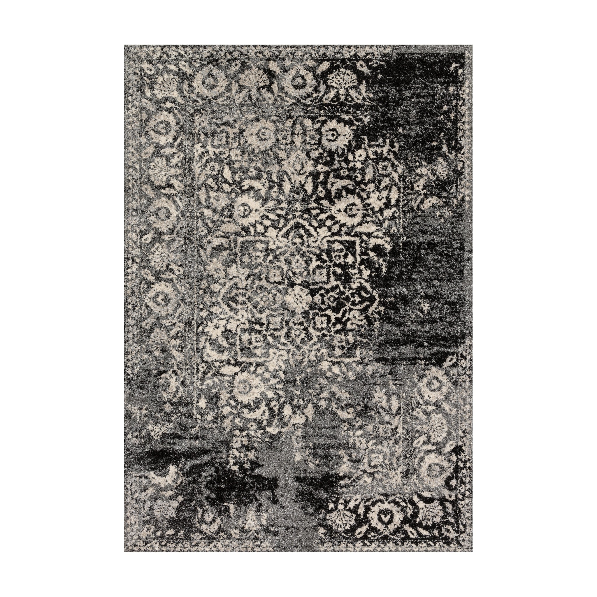 Loloi Emory Black / Ivory Rug No.1 RUGS - synthetic Loloi 18" x 18"