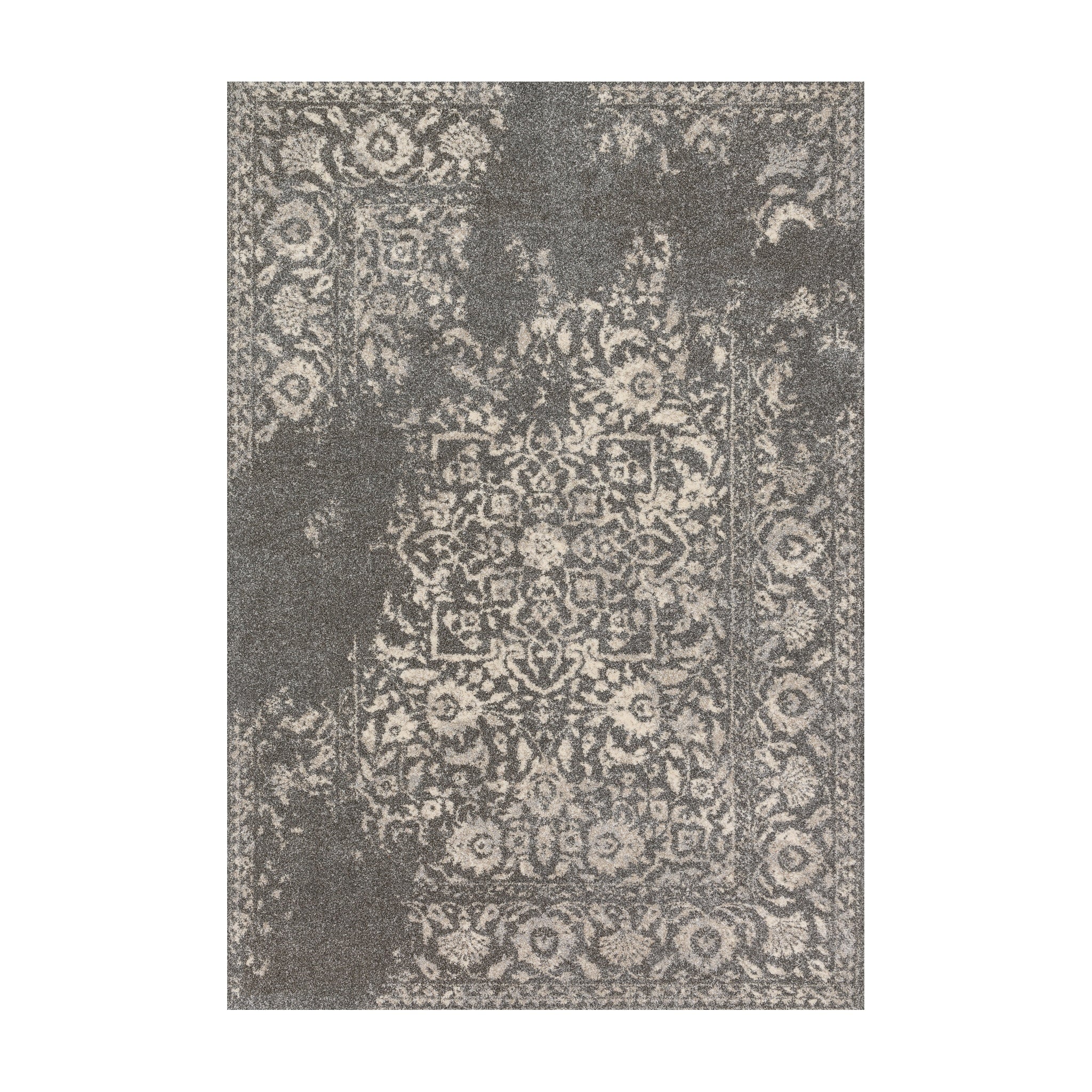 Loloi Emory Charcoal / Ivory Rug RUGS - synthetic Loloi 2'5" x 7'7"