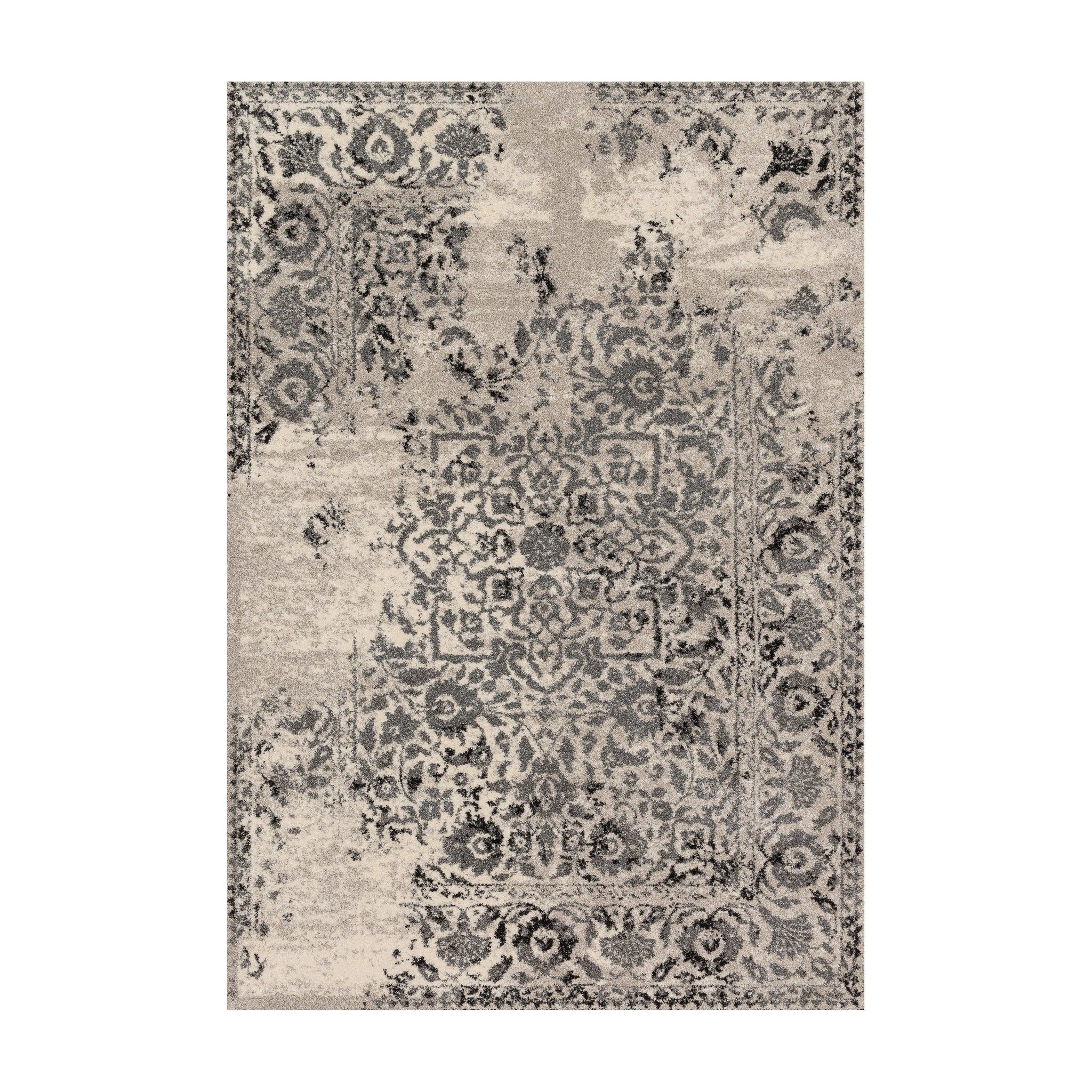 Loloi Emory Ivory / Charcoal Rug RUGS - synthetic Loloi 5'3" x 7'7"