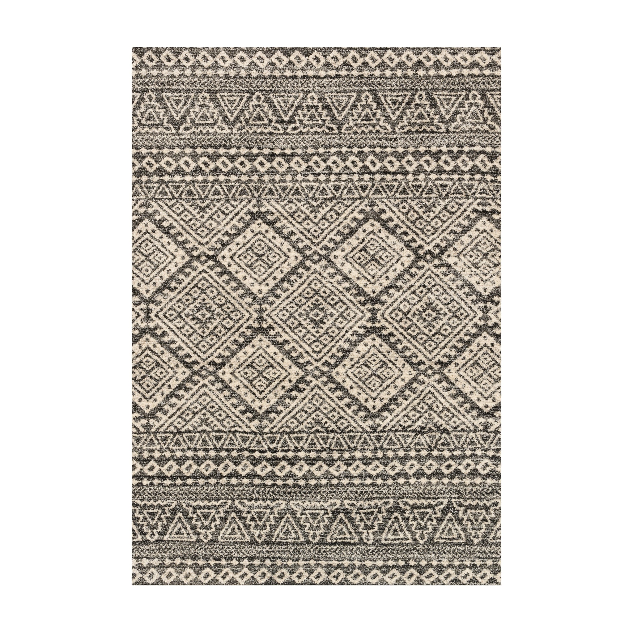 Loloi Emory Graphite / Ivory Rug RUGS - synthetic Loloi 3'10" x 5'7"