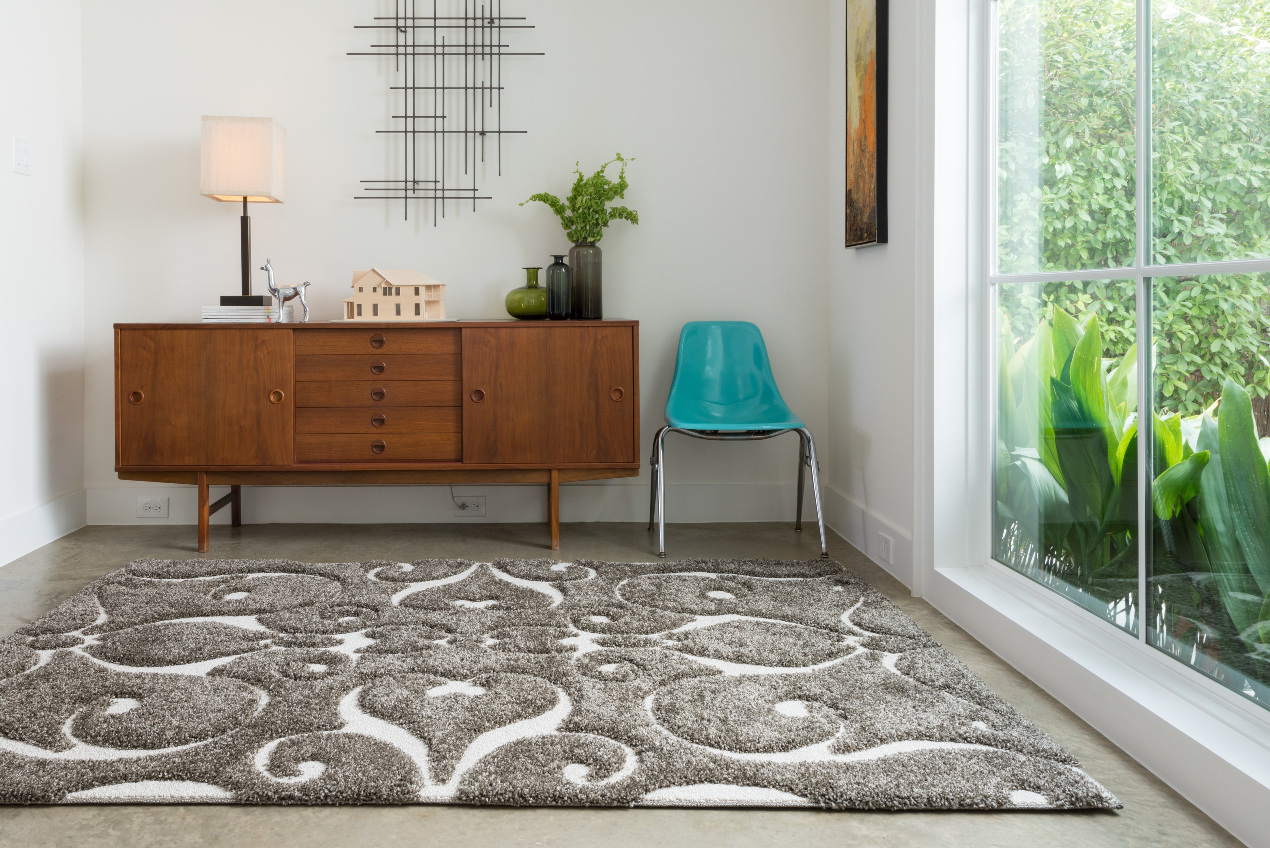 Loloi Enchant Smoke Square Rug RUGS - synthetic Loloi