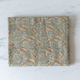 Green Floral Block Print Tablecloth - Rug & Weave