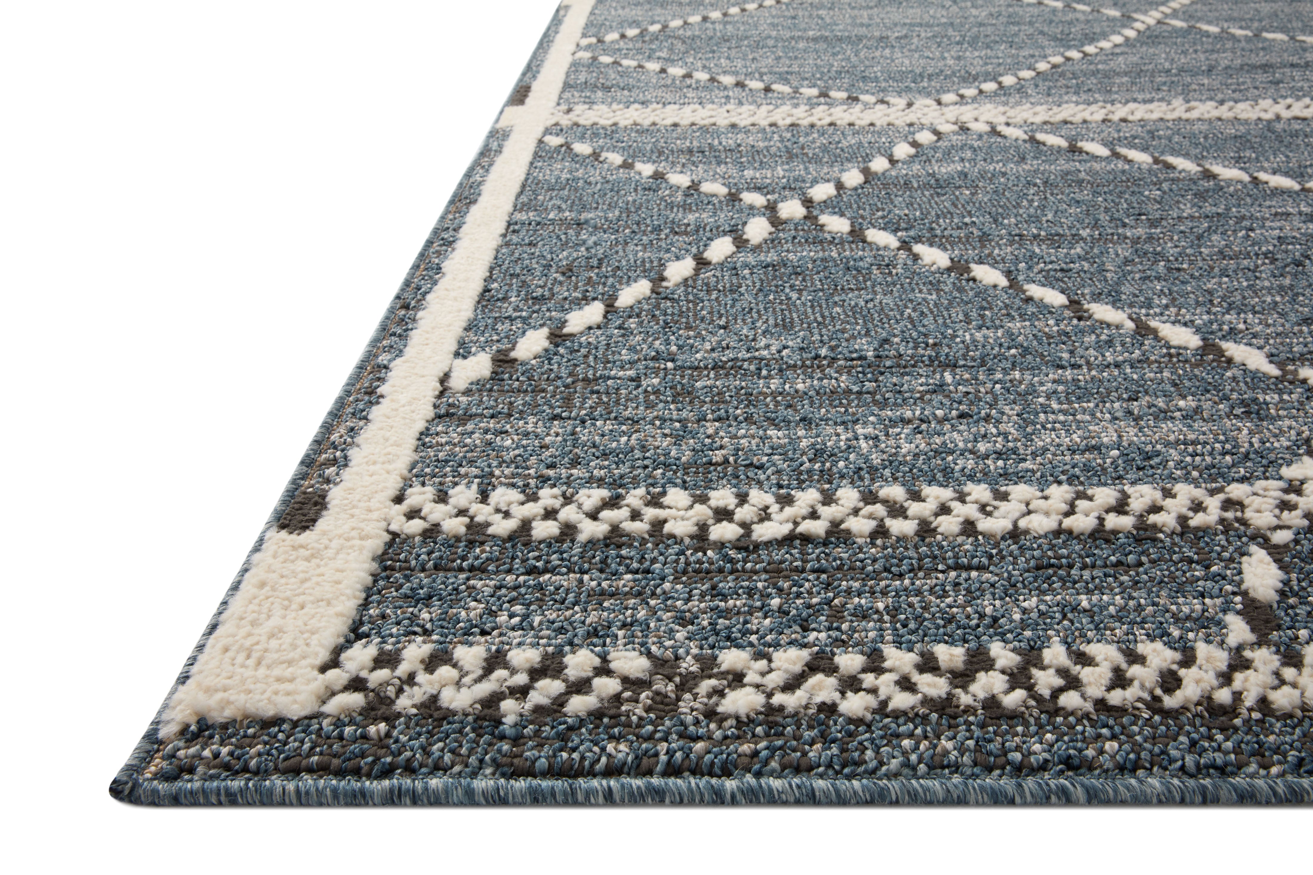 Loloi Fabian Denim / Charcoal Square Rug RUGS - synthetic Loloi