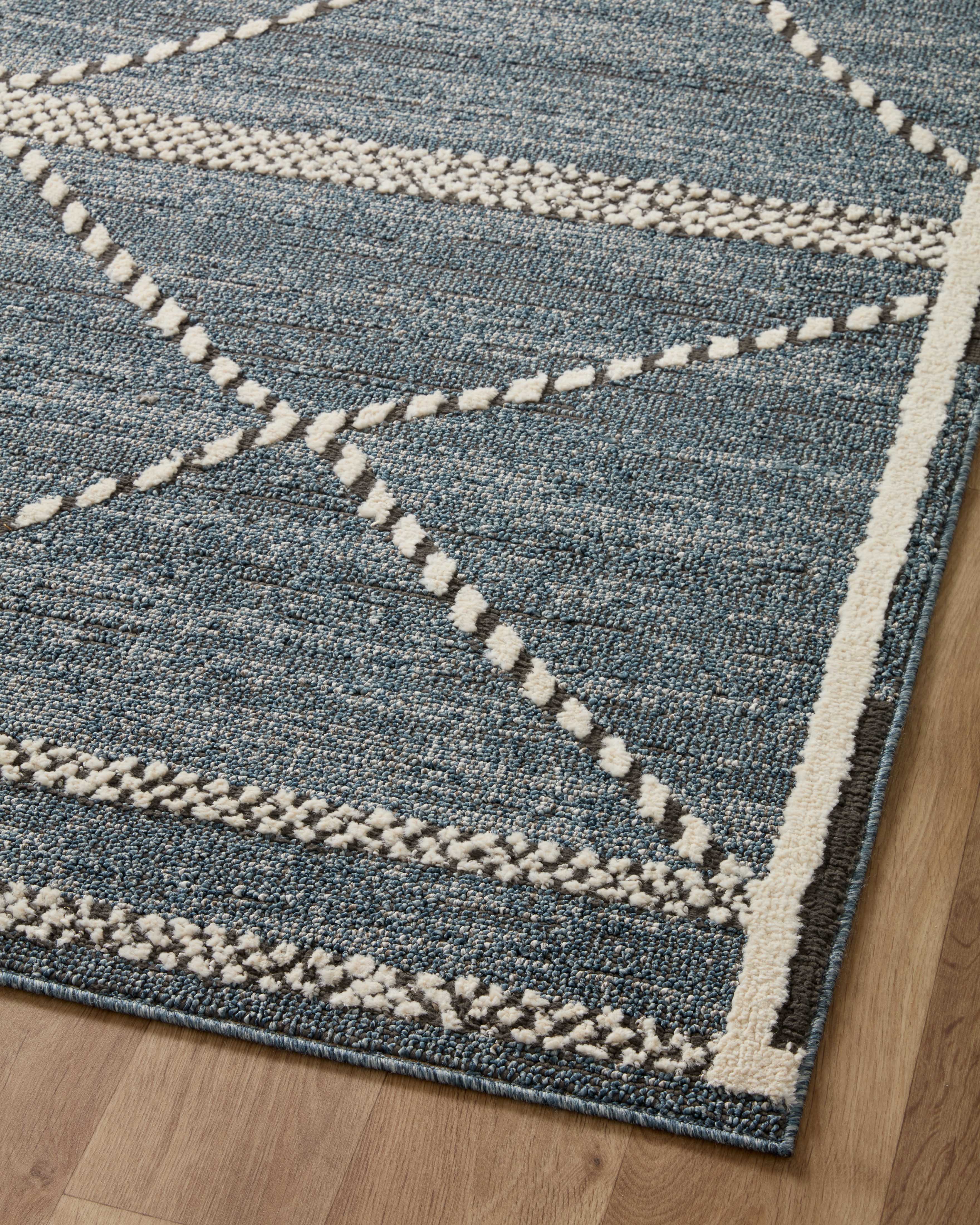 Loloi Fabian Denim / Charcoal Square Rug RUGS - synthetic Loloi