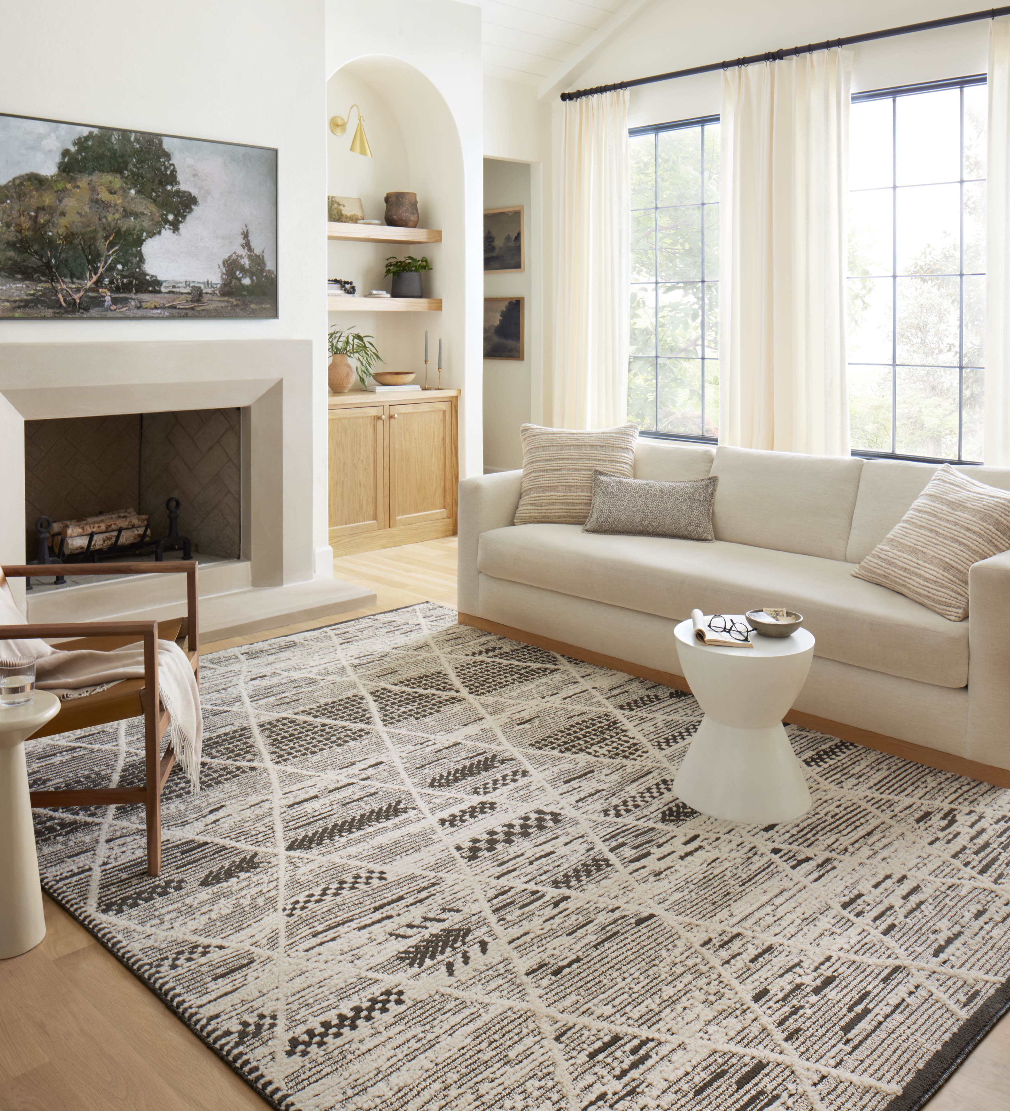 Loloi Fabian Charcoal / Ivory Rug No.1 RUGS - synthetic Loloi