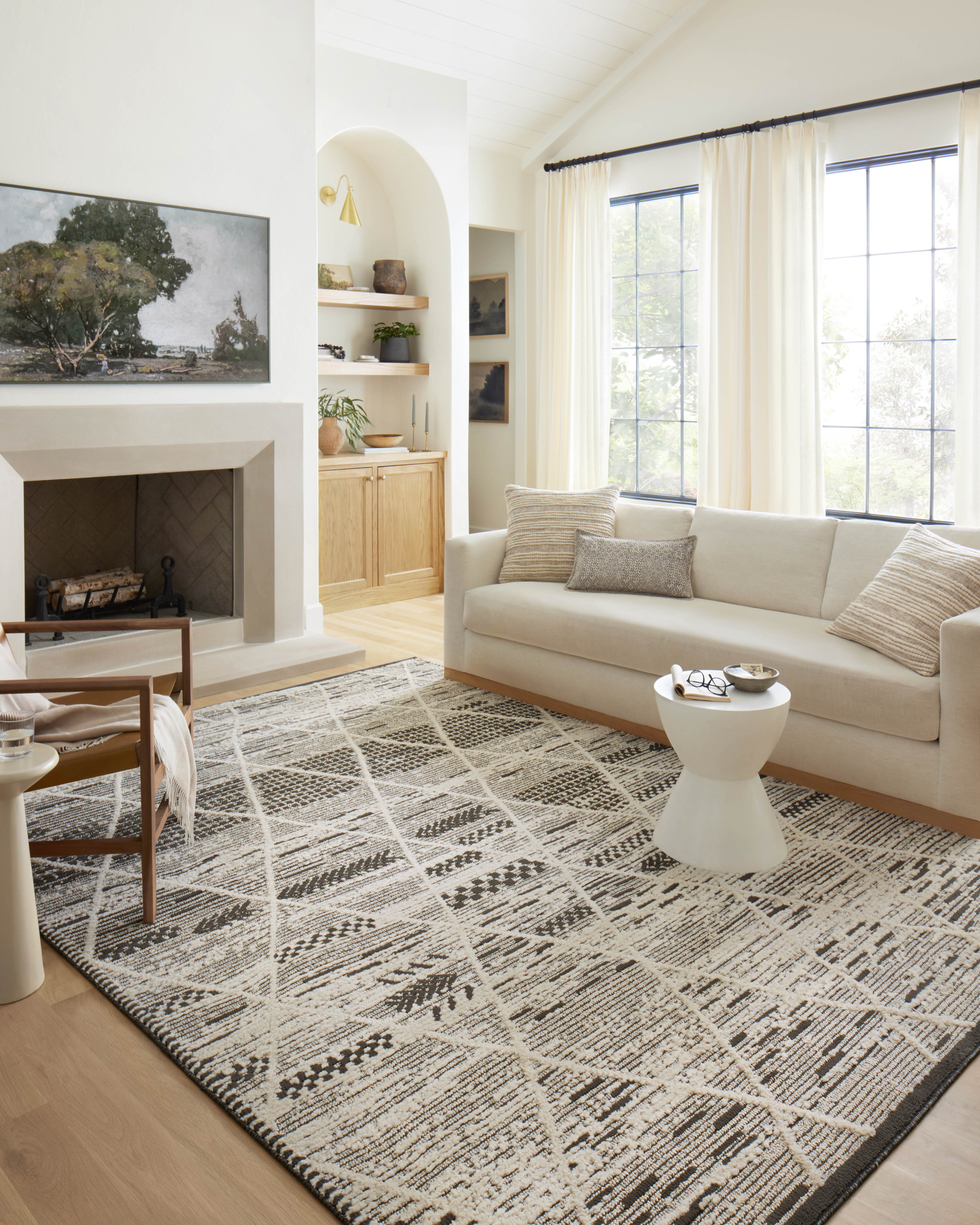 Loloi Fabian Charcoal / Ivory Rug No.1 RUGS - synthetic Loloi
