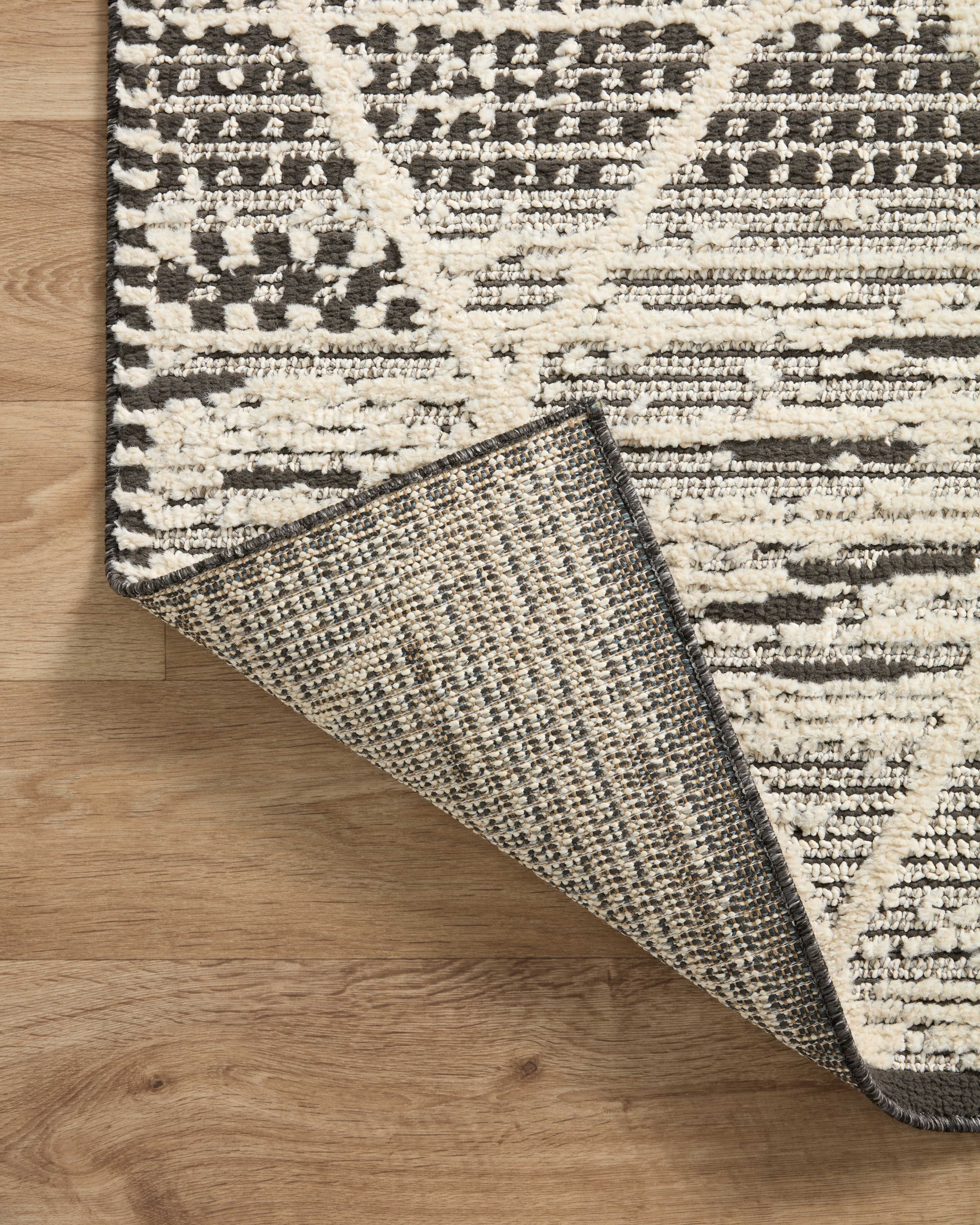 Loloi Fabian Charcoal / Ivory Square Rug No.1 RUGS - synthetic Loloi
