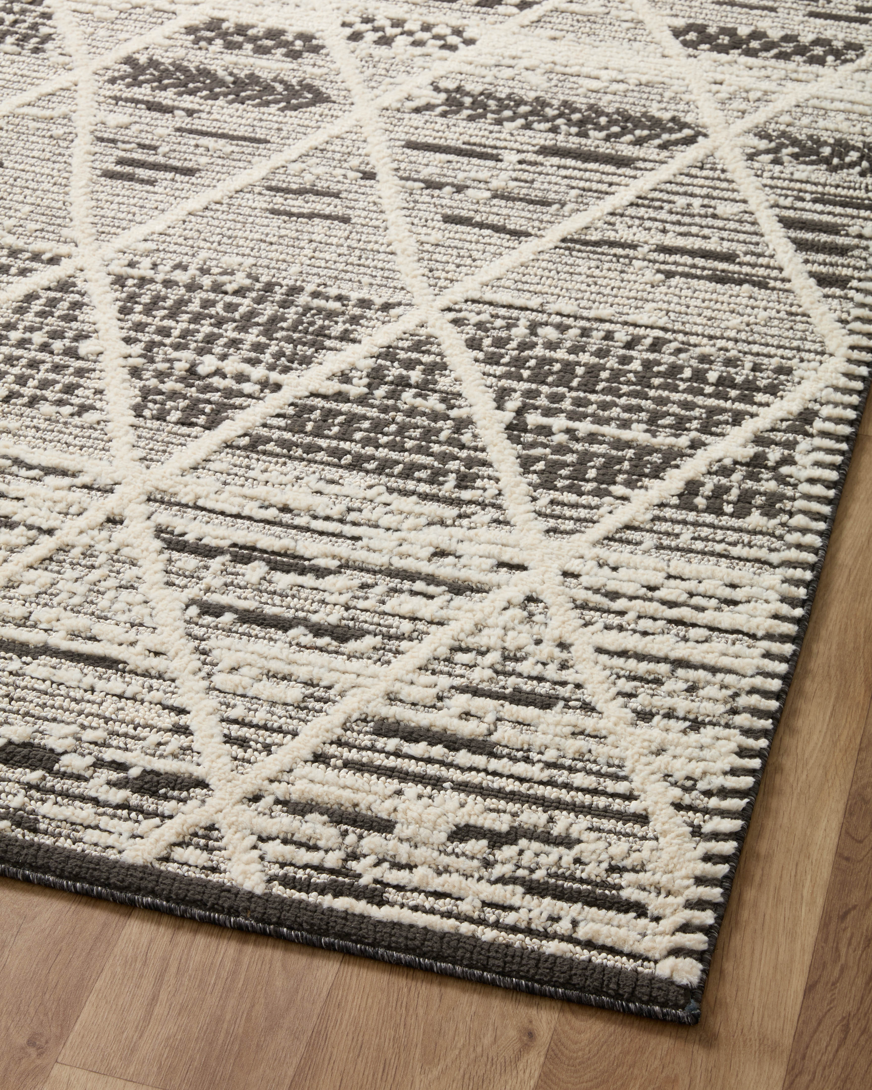 Loloi Fabian Charcoal / Ivory Rug No.1 RUGS - synthetic Loloi