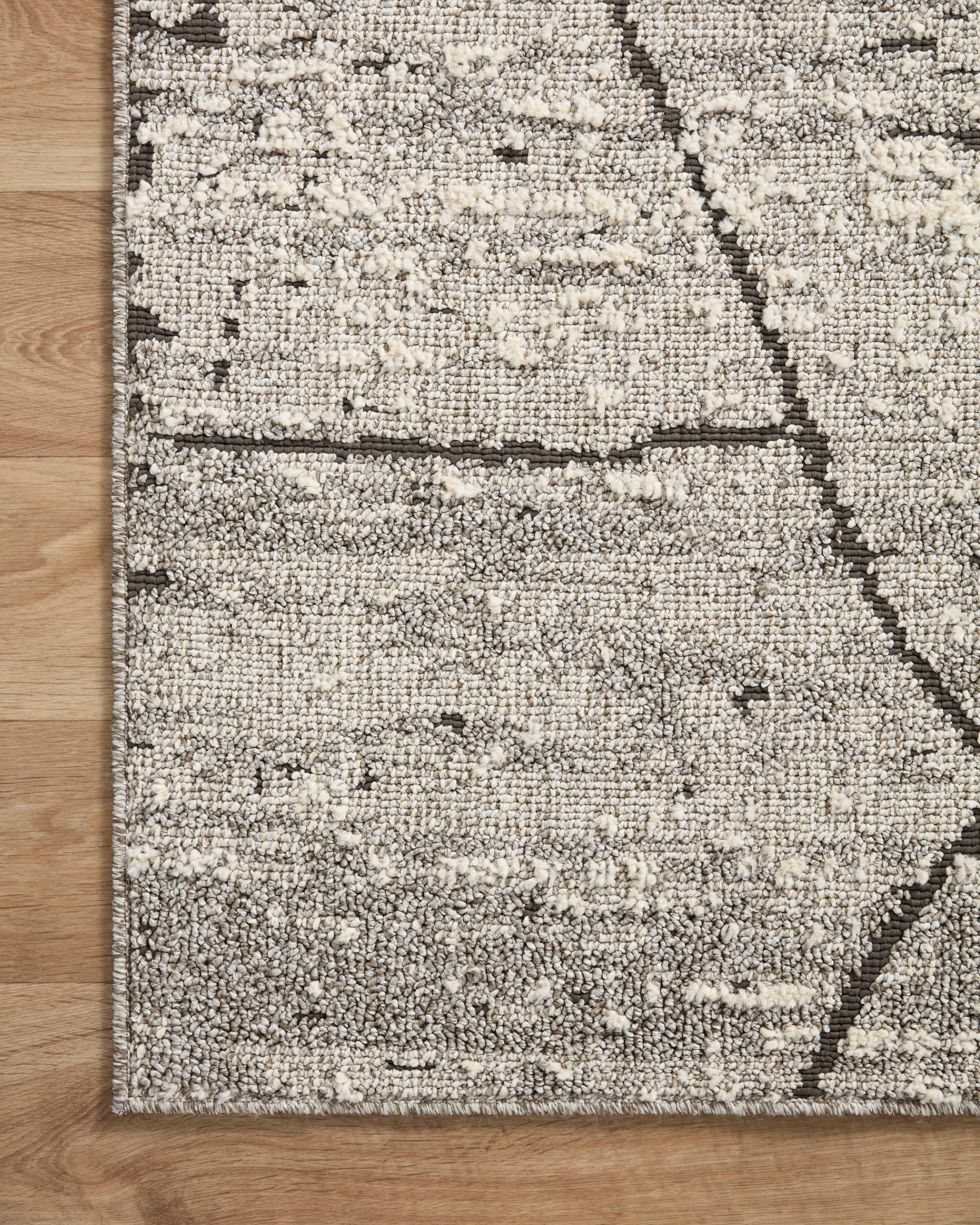 Loloi Fabian Grey / Charcoal Square Rug RUGS - synthetic Loloi