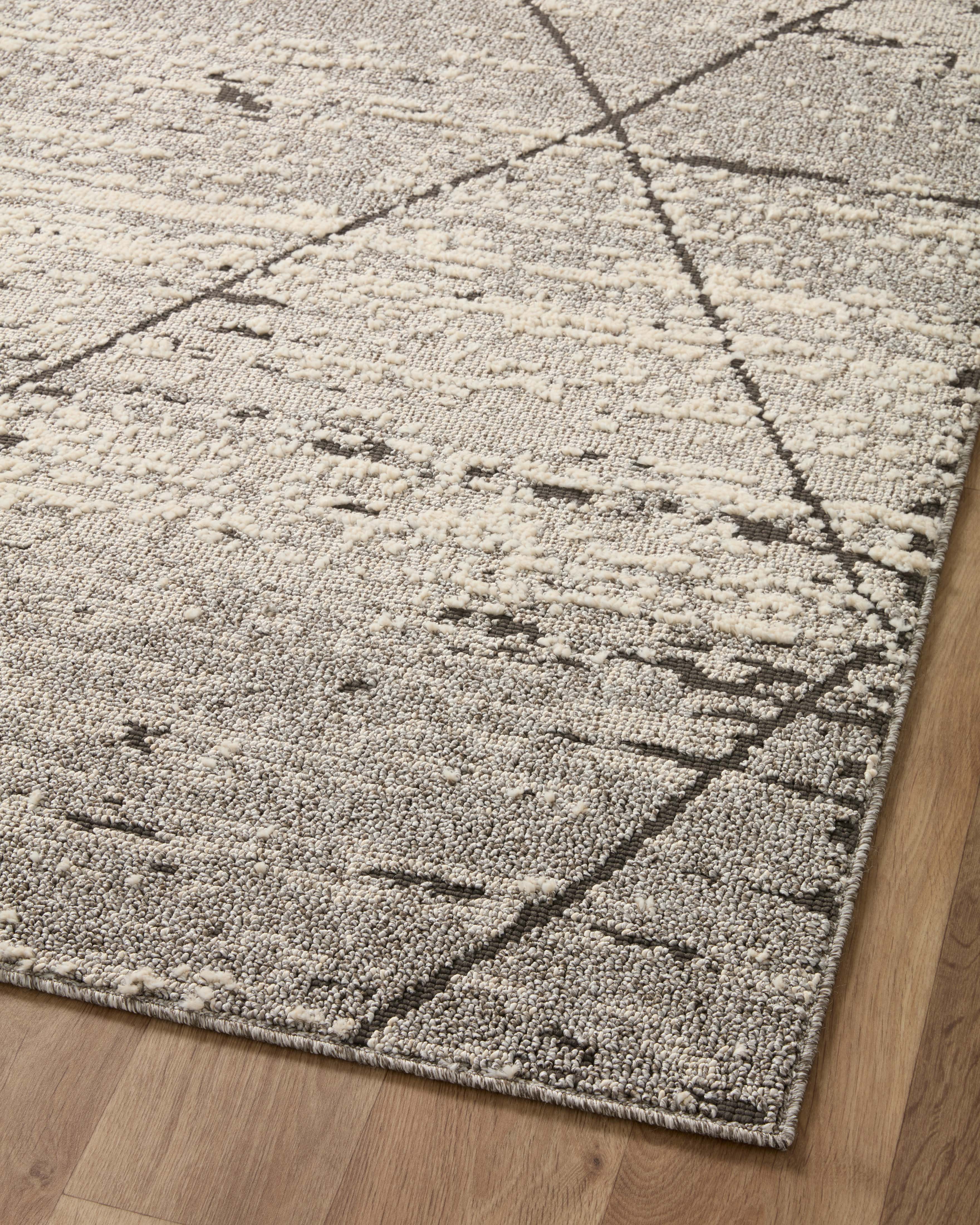 Loloi Fabian Grey / Charcoal Square Rug RUGS - synthetic Loloi