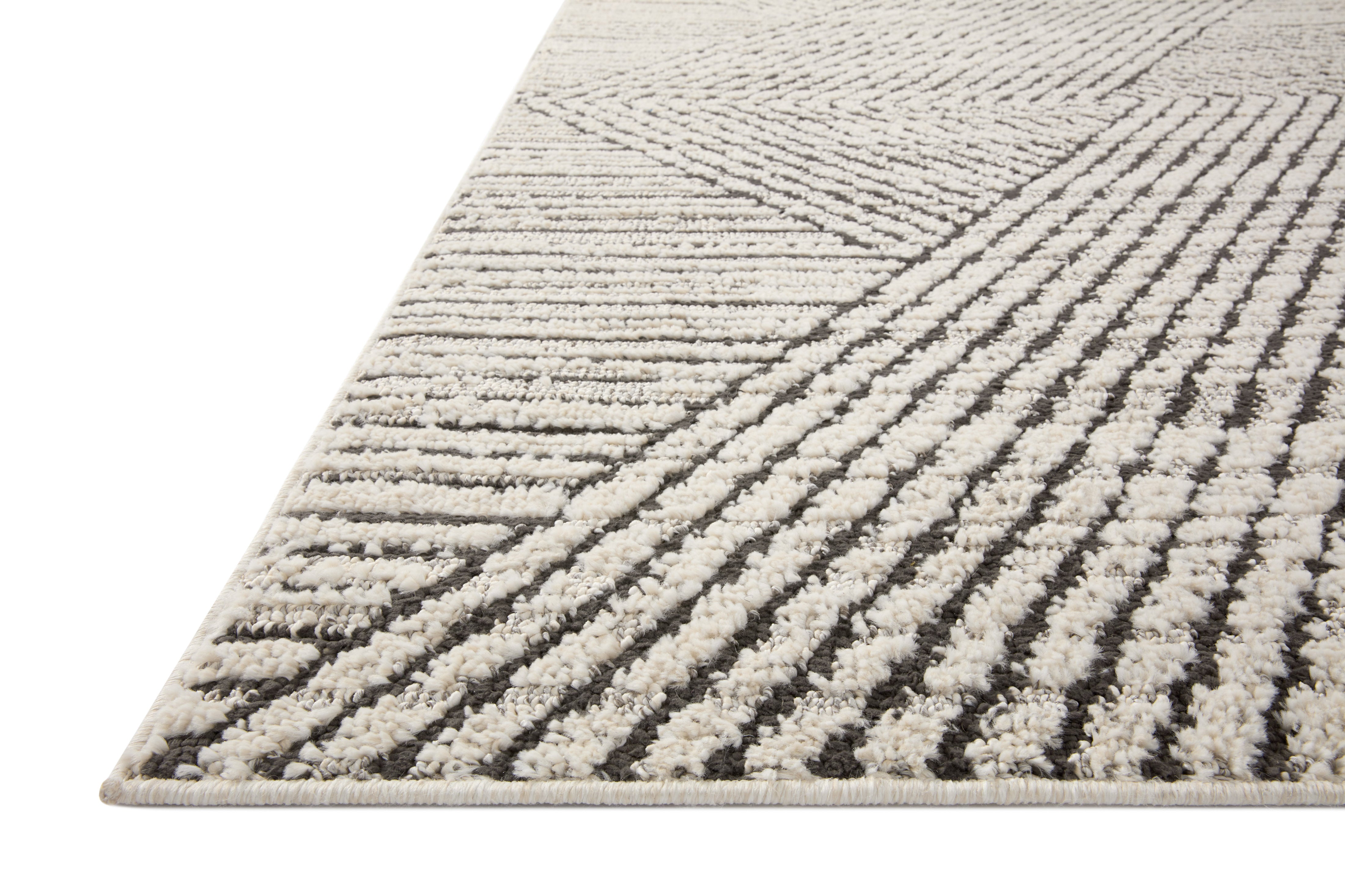Loloi Fabian Charcoal / Ivory Rug No.1 RUGS - synthetic Loloi 18" x 18"