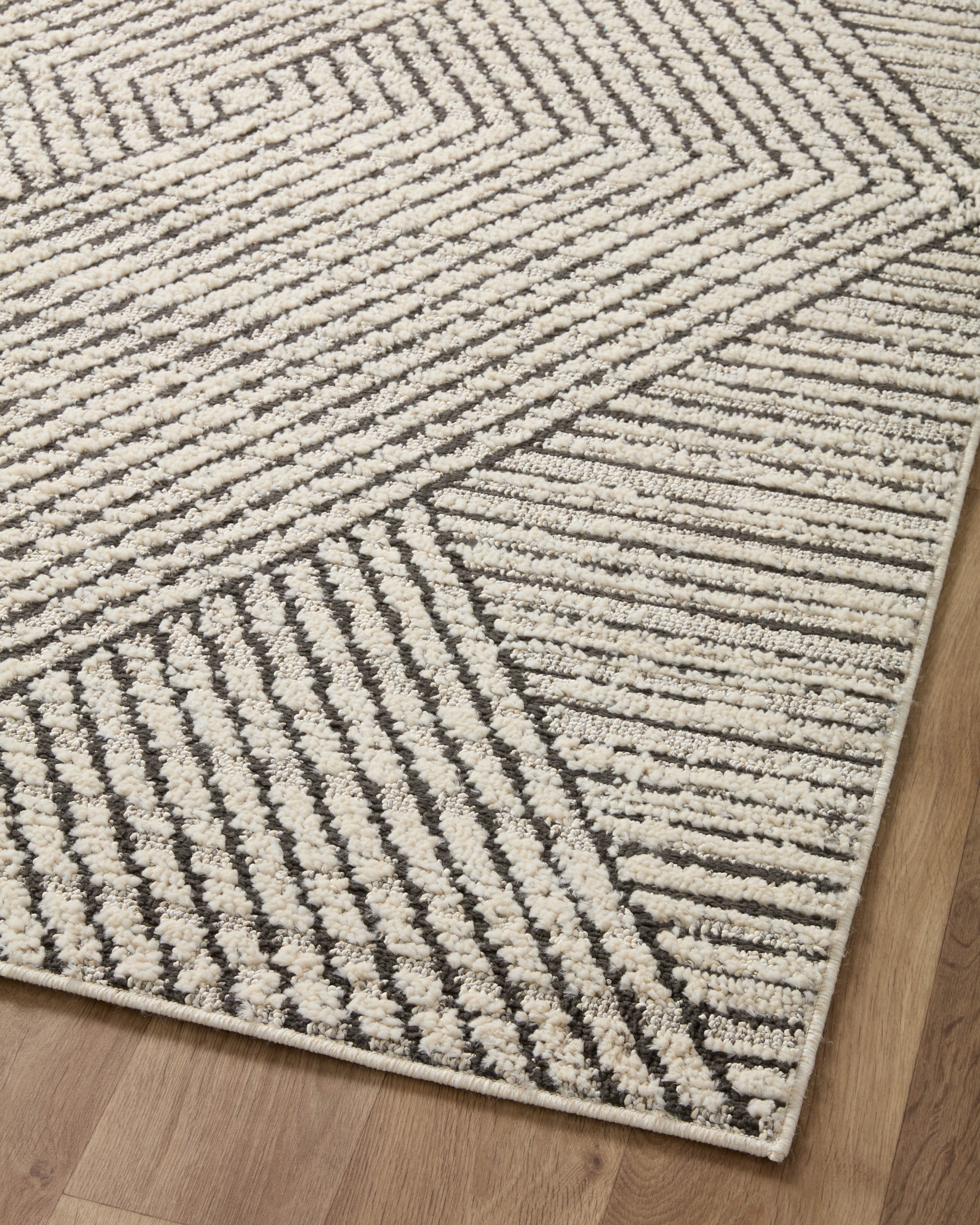 Loloi Fabian Charcoal / Ivory Rug No.1 RUGS - synthetic Loloi 18" x 18"