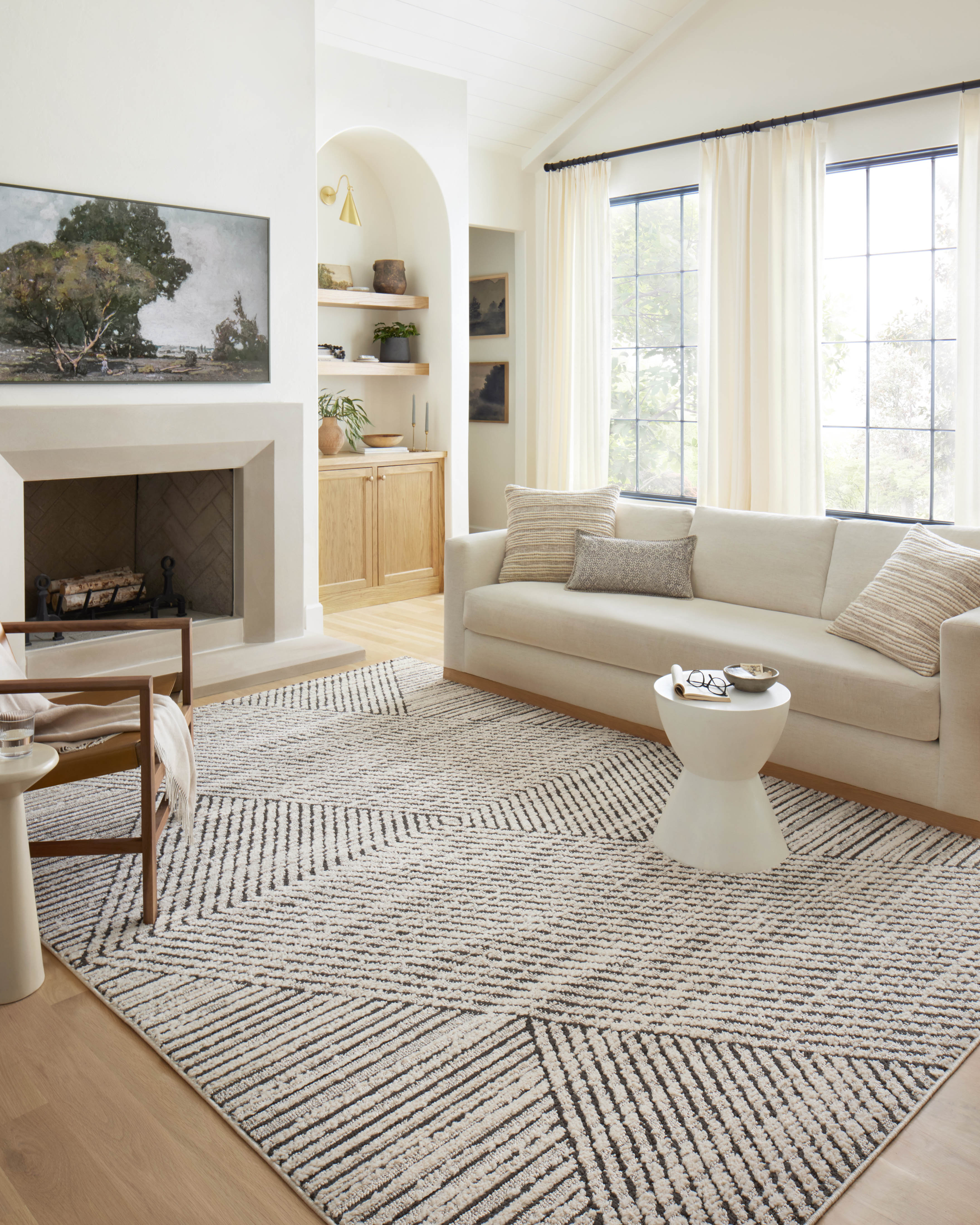 Loloi Fabian Charcoal / Ivory Rug No.1 RUGS - synthetic Loloi 18" x 18"