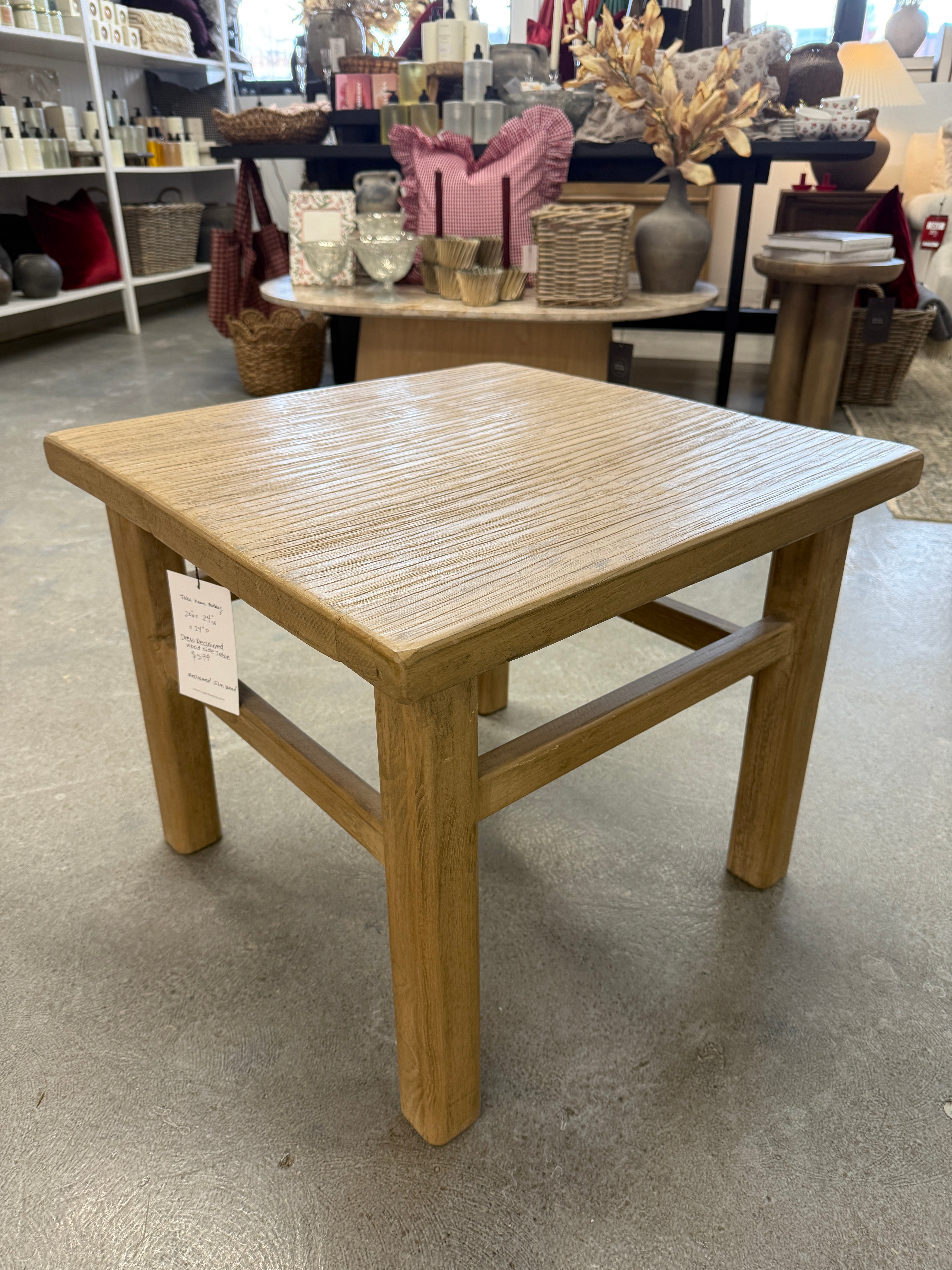 IN STORE - Drew Reclaimed Wood Side Table IN STORE-Hauer Hauer Market
