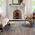 Rifle Paper Co. x Loloi Fiore Navy / Rust Rug RUGS - synthetic Loloi