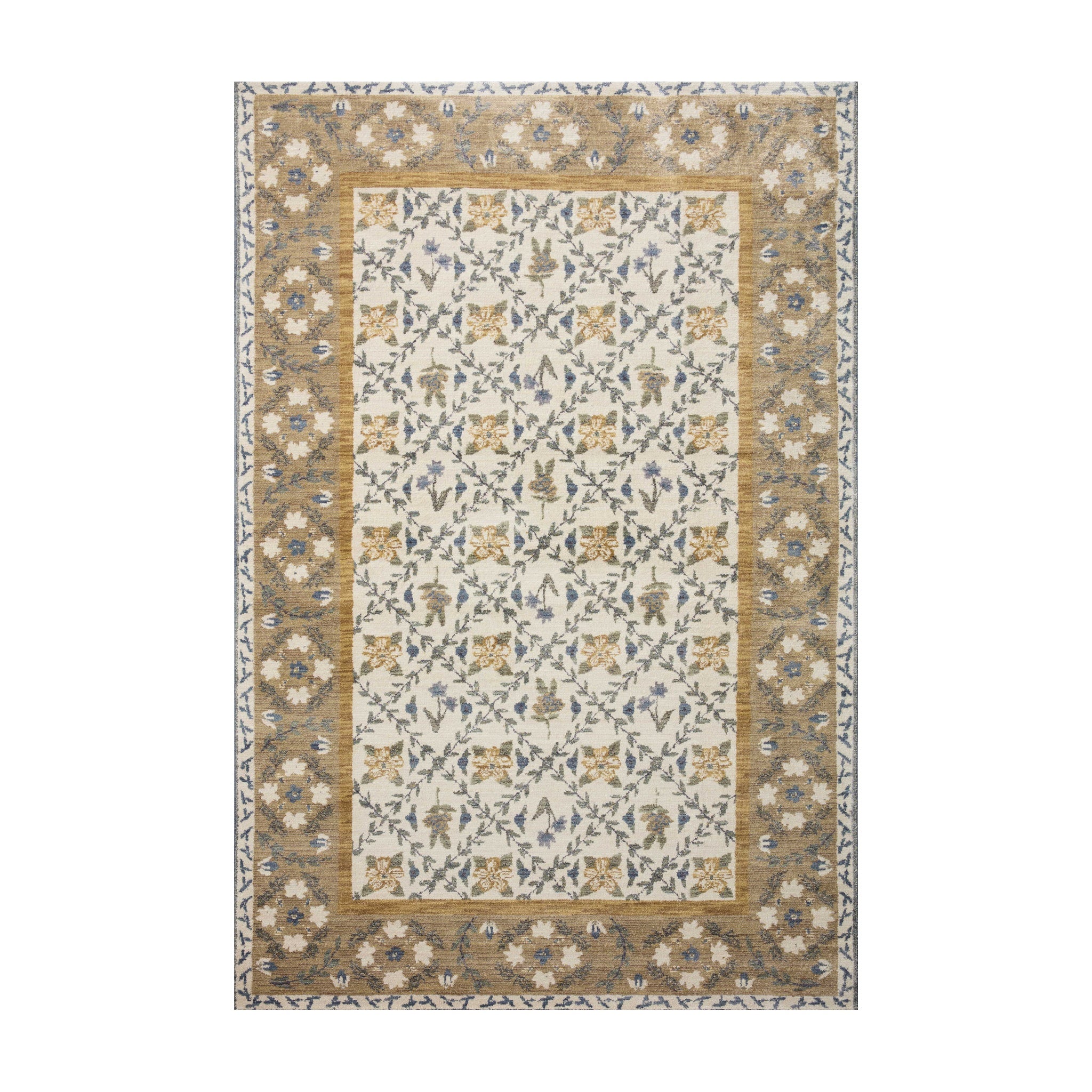 Rifle Paper Co. x Loloi Fiore Gold Rug RUGS - synthetic Loloi 18" x 18"