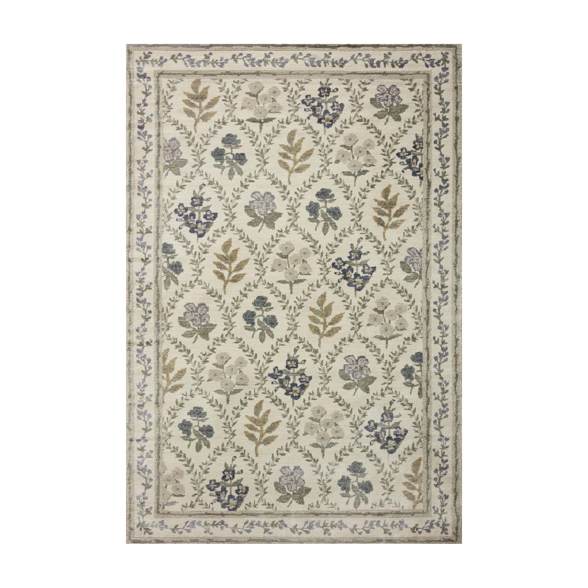 Rifle Paper Co. x Loloi Fiore Ivory Rug RUGS - synthetic Loloi 18" x 18"
