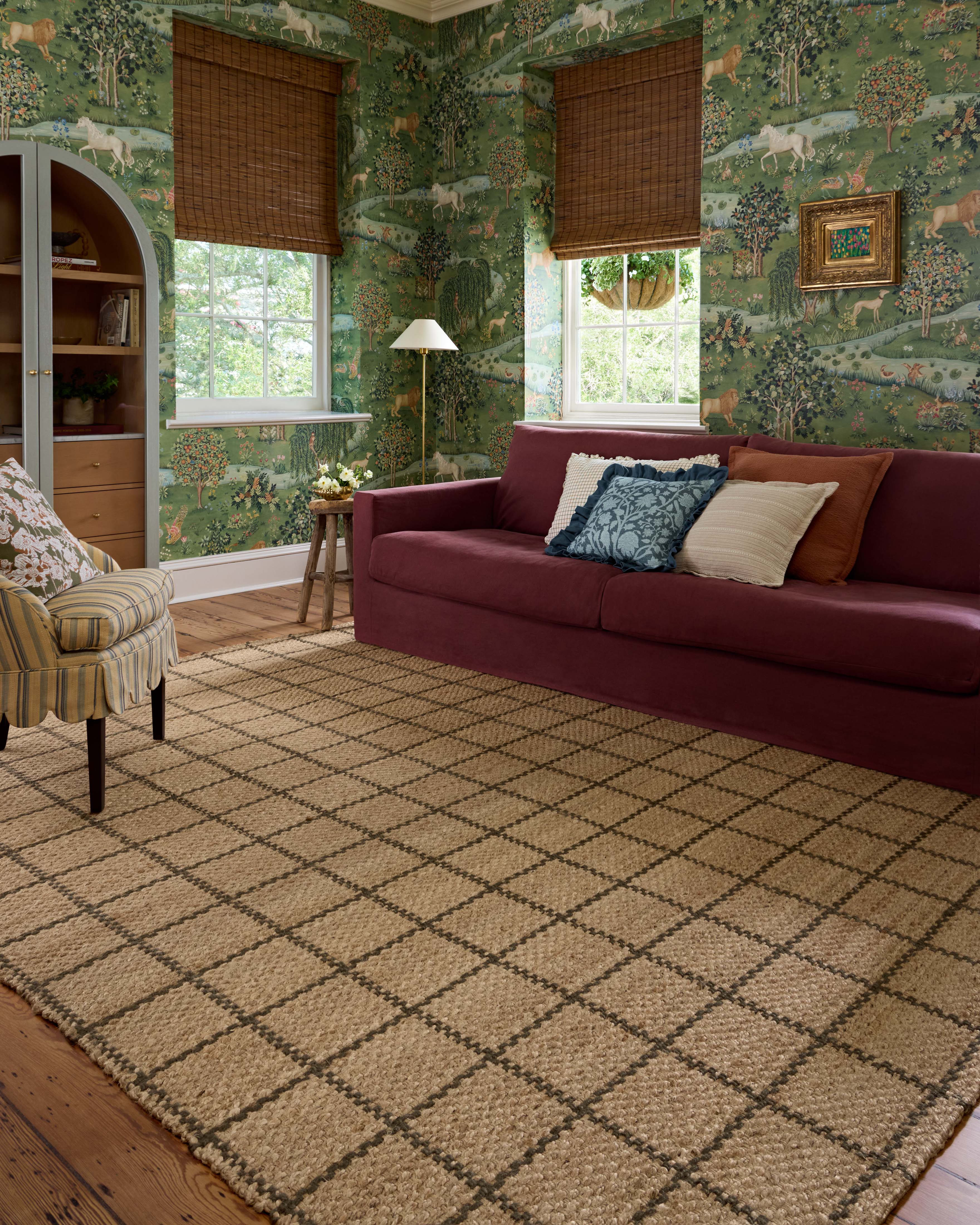 Chris Loves Julia x Loloi Fletcher Natural / Olive Rug RUGS - checkered Loloi