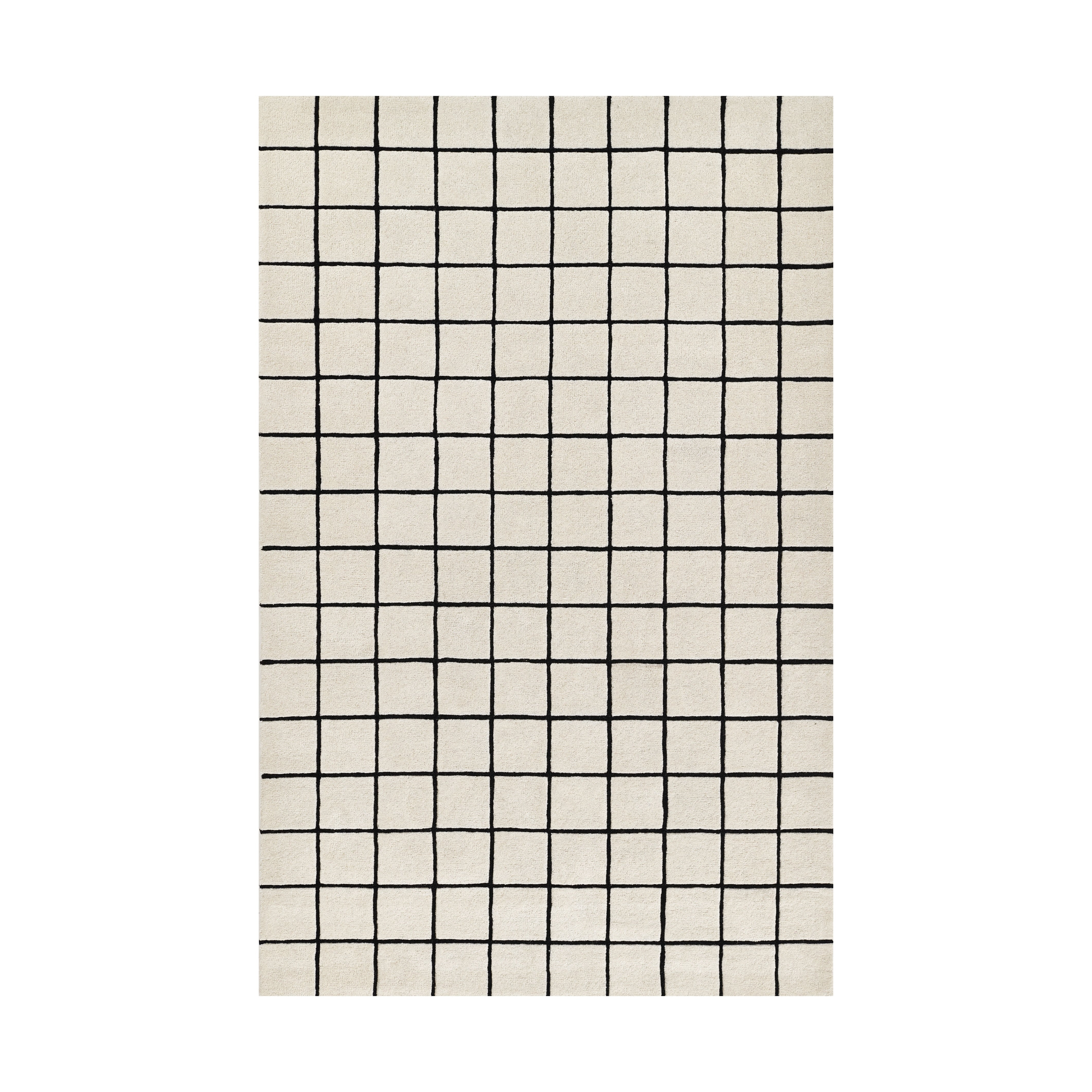 Forme Gridwork Hand Tufted Rug RUGS - wool Momeni Ivory/Black 2' x 3'