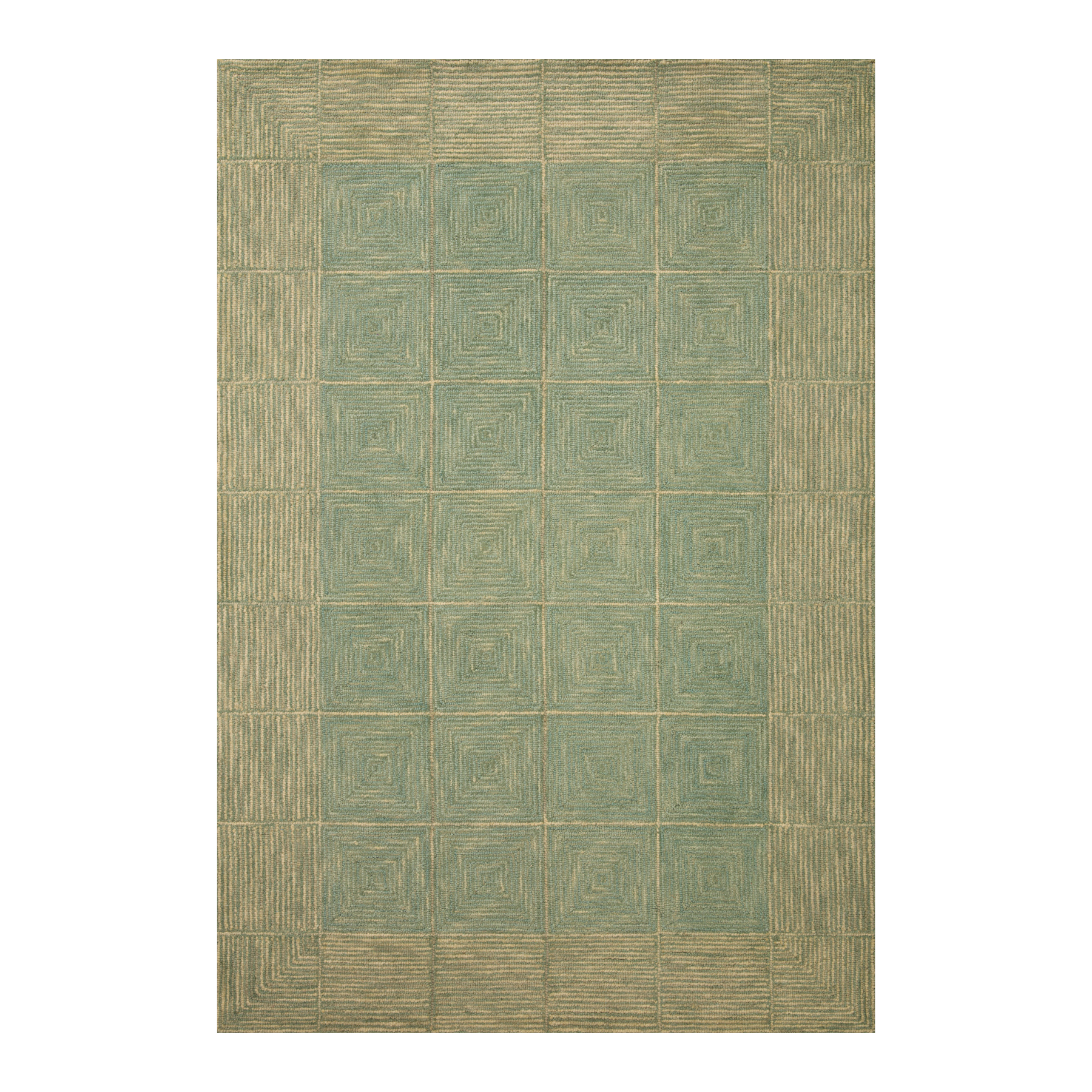 Chris Loves Julia x Loloi Francis Green / Natural Rug Rugs Loloi 18" x 18" (SAMPLE)