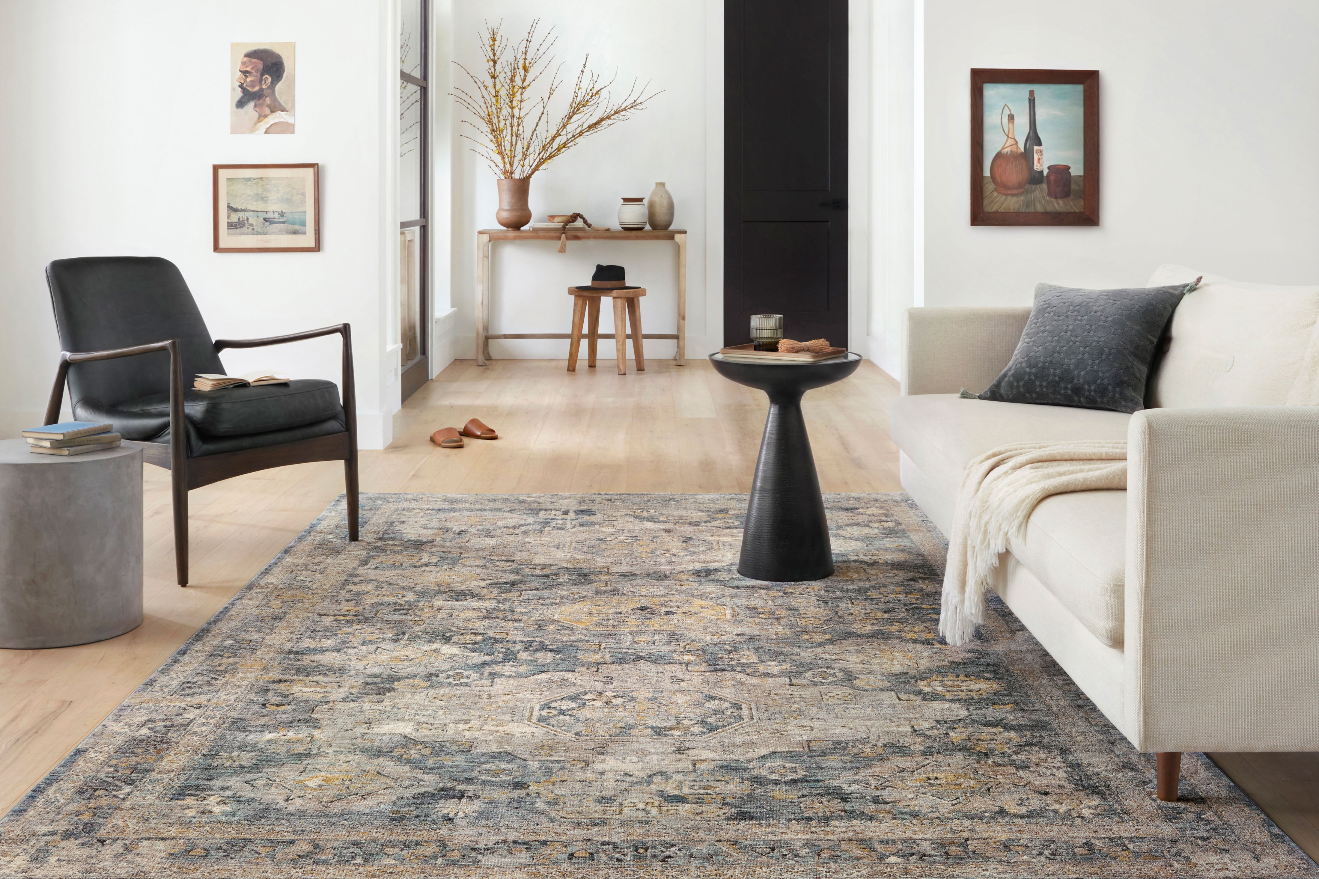 Loloi Gaia Denim / Taupe Rug RUGS - synthetic Loloi