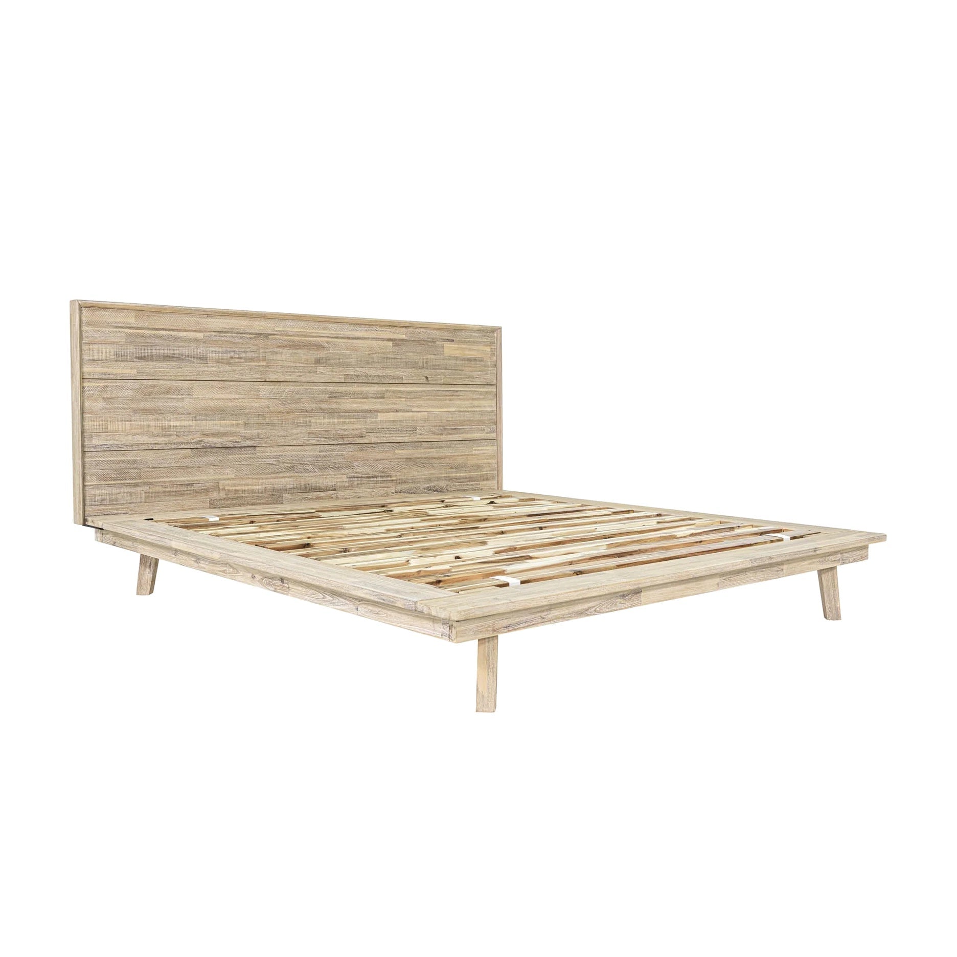 Giada Wood Platform Bed FURNITURE - beds LH IMPORTS Queen Light Driftwood