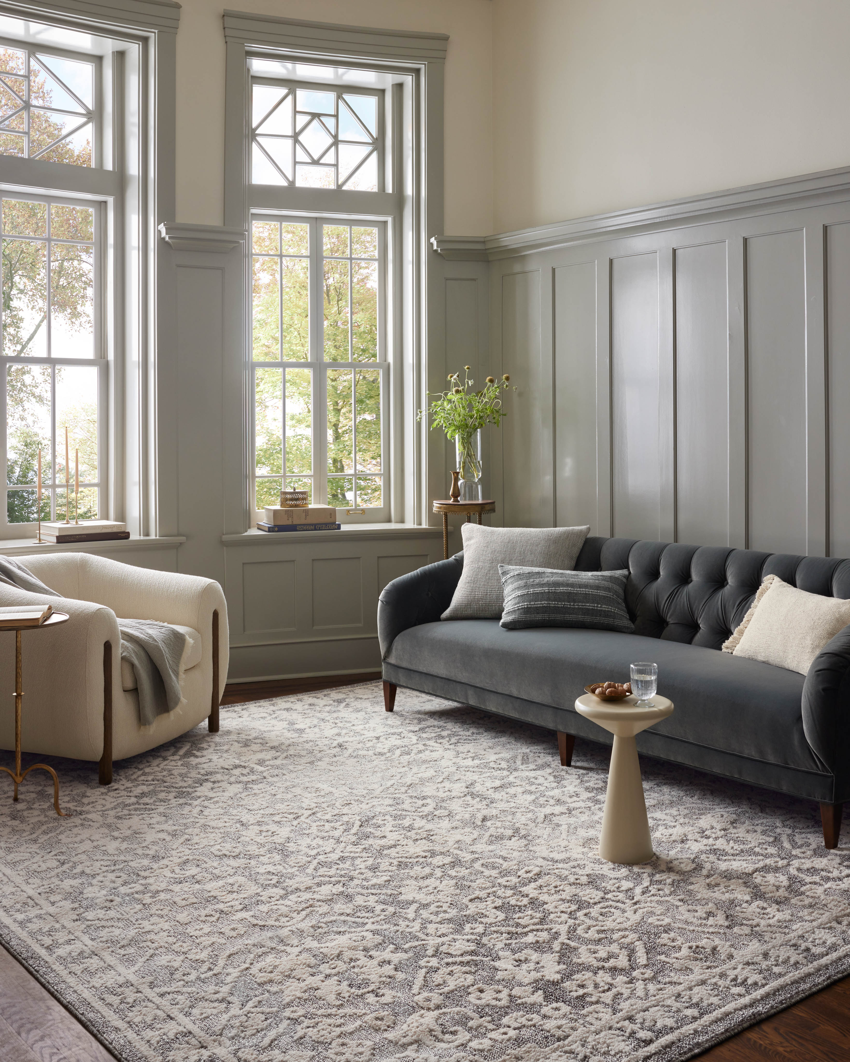Joanna Gaines x Loloi Gigi Grey / Ivory Rug RUGS - synthetic Loloi