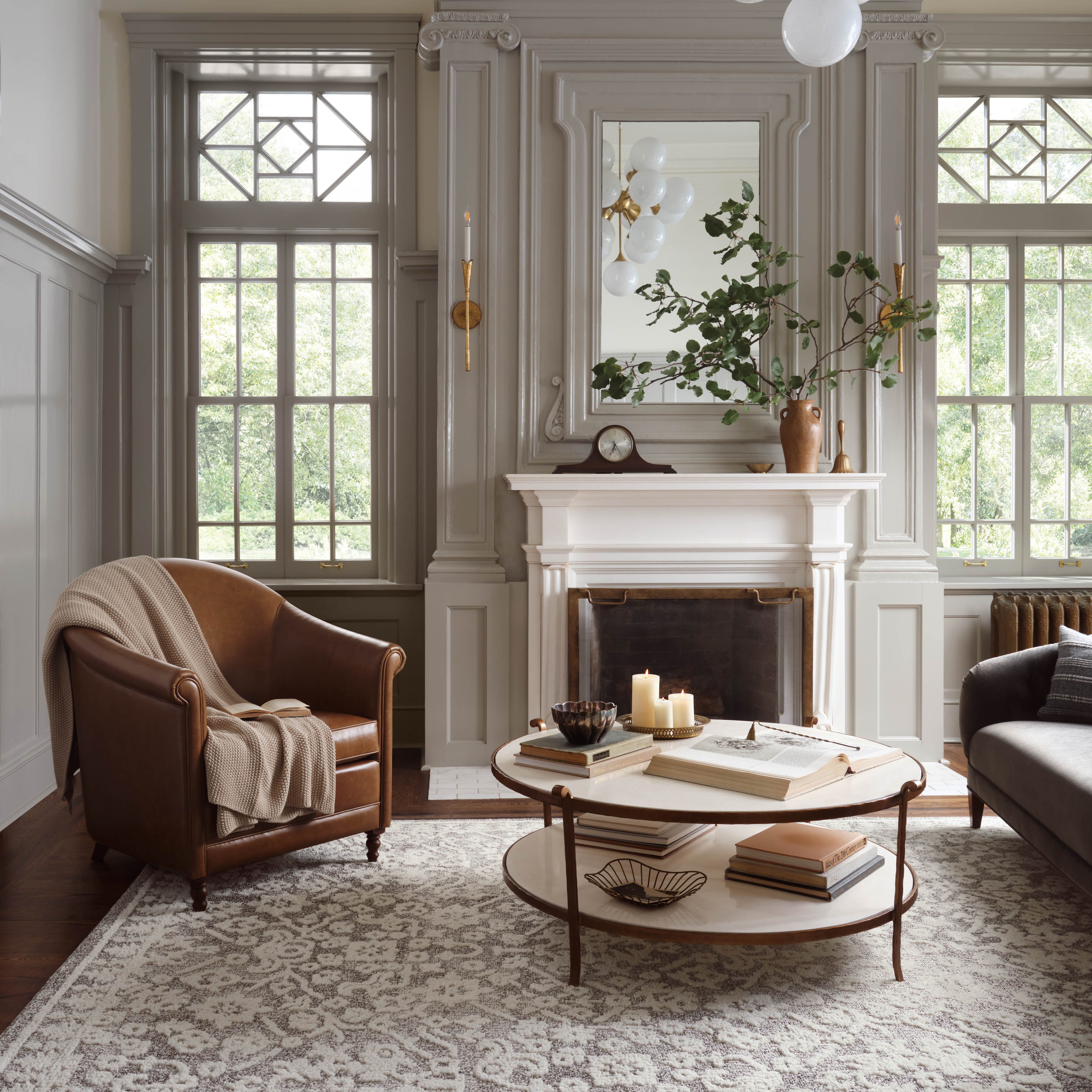 Magnolia Home by Joanna Gaines x Loloi Gigi Grey / Ivory Rug 0-RUGS-patterned Loloi