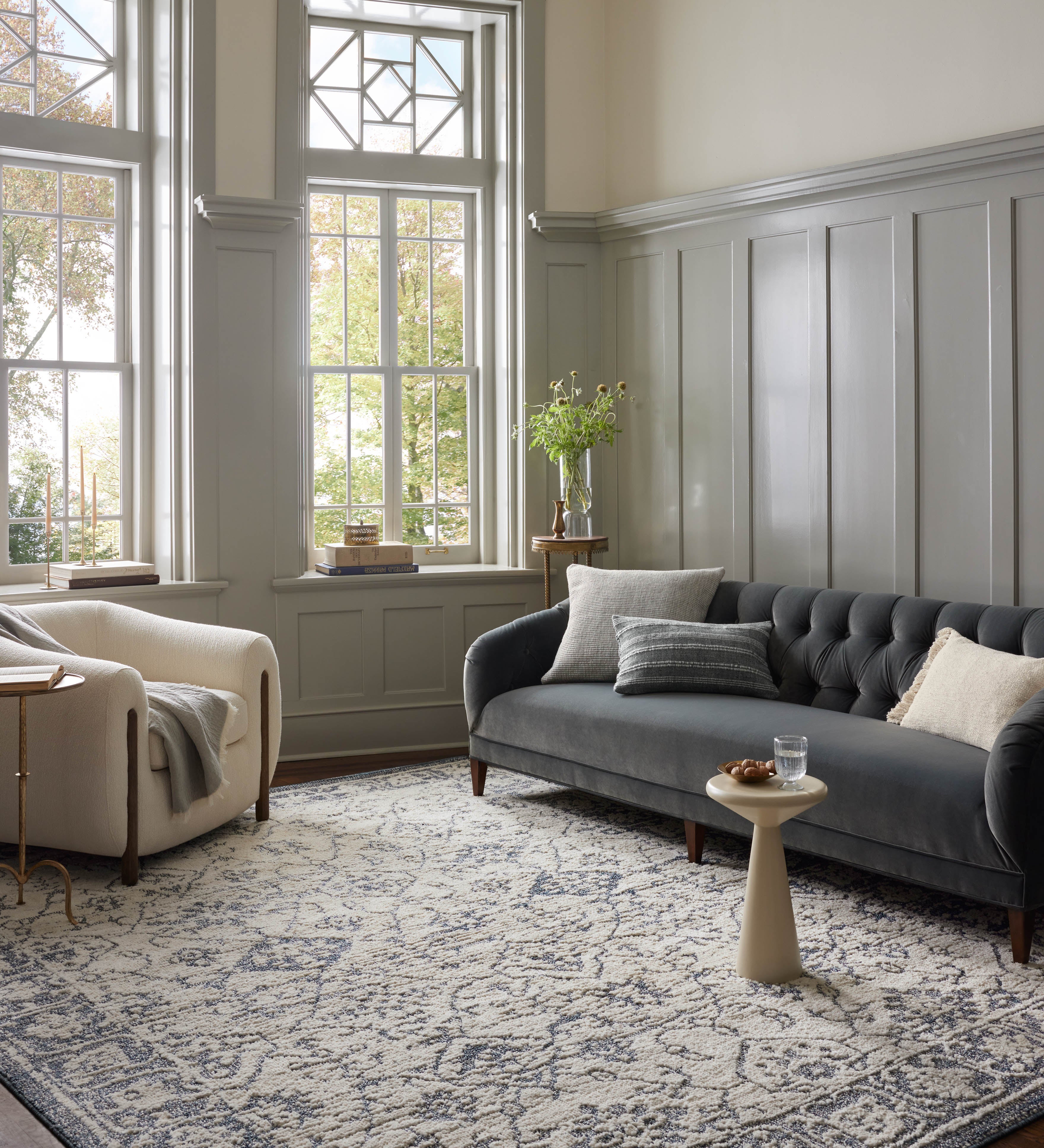 Joanna Gaines x Loloi Gigi Ivory / Blue Rug RUGS - synthetic Loloi