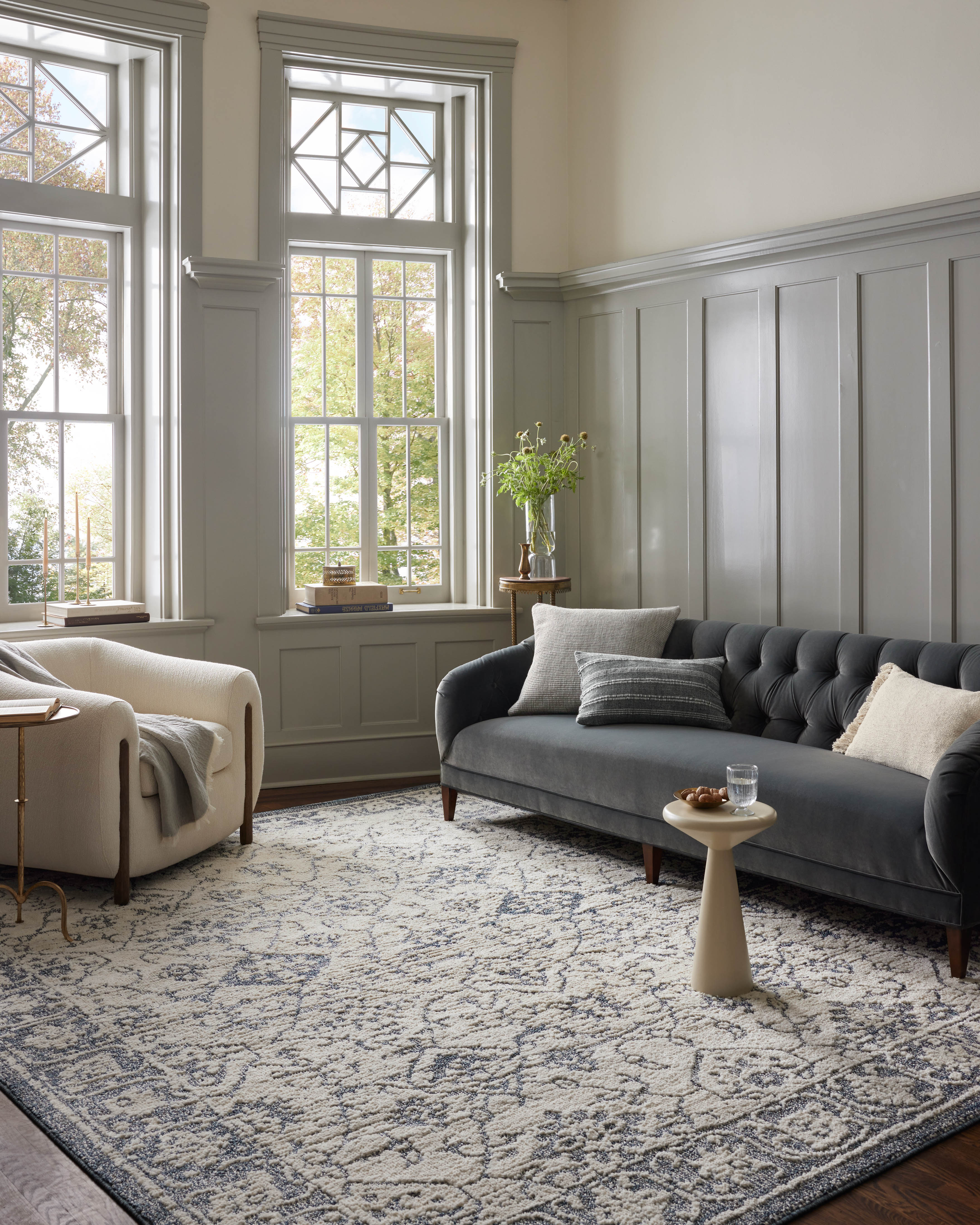 Joanna Gaines x Loloi Gigi Ivory / Blue Rug RUGS - synthetic Loloi