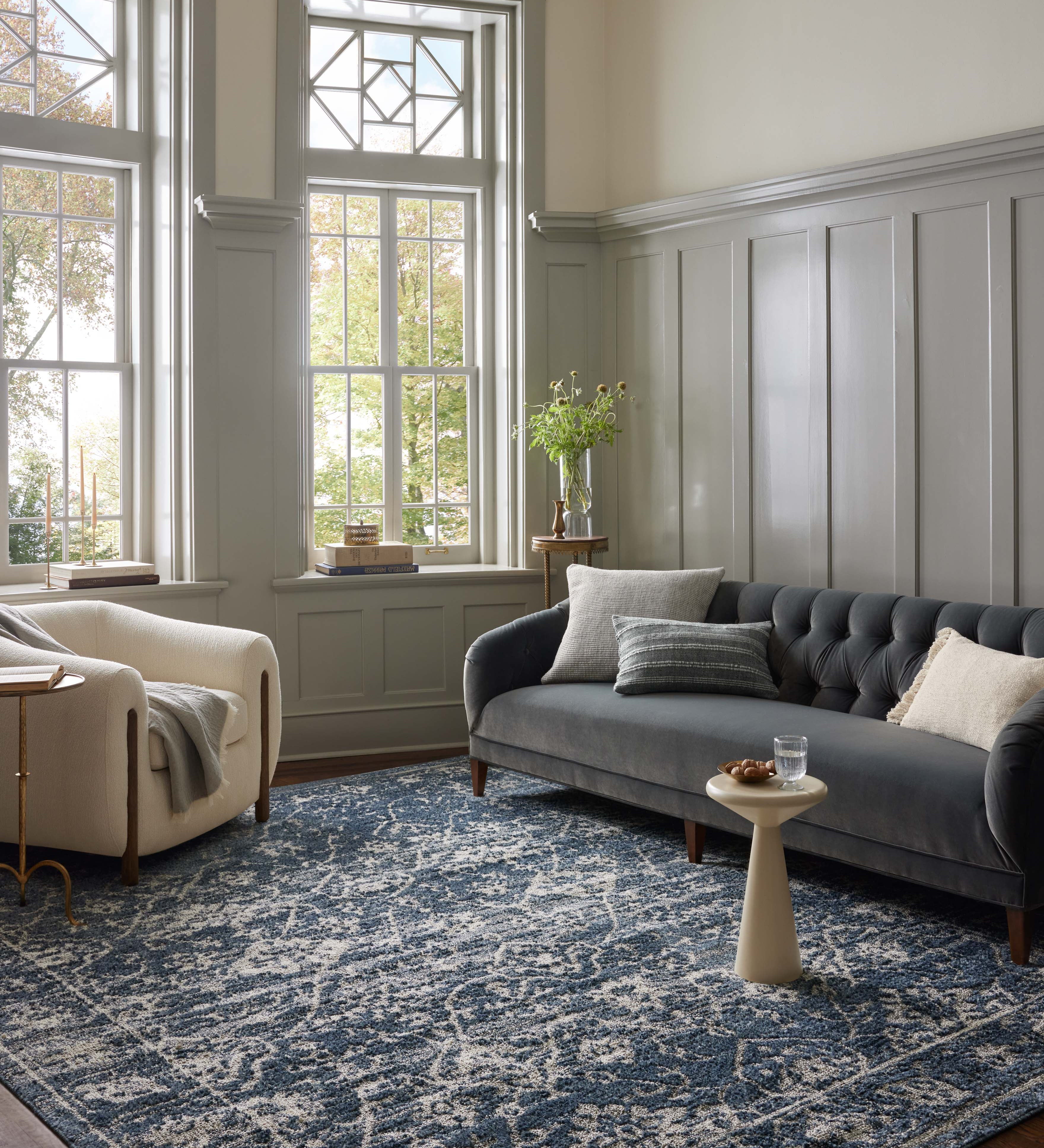 Joanna Gaines x Loloi Gigi Navy / Stone Rug RUGS - synthetic Loloi