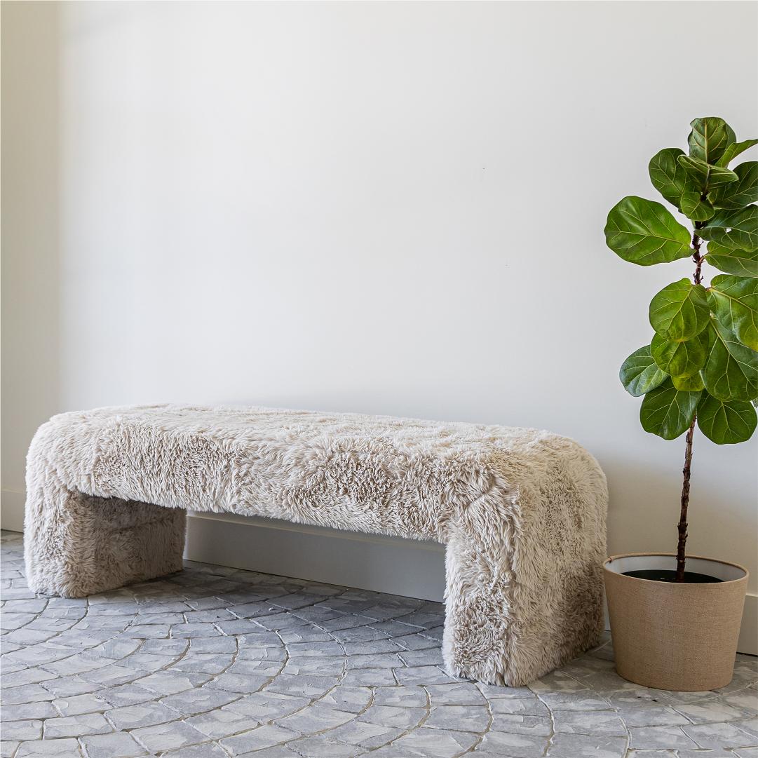 FLOOR MODEL - Ginny Bench - Downey Cream FURNITURE - floor model Style In Form