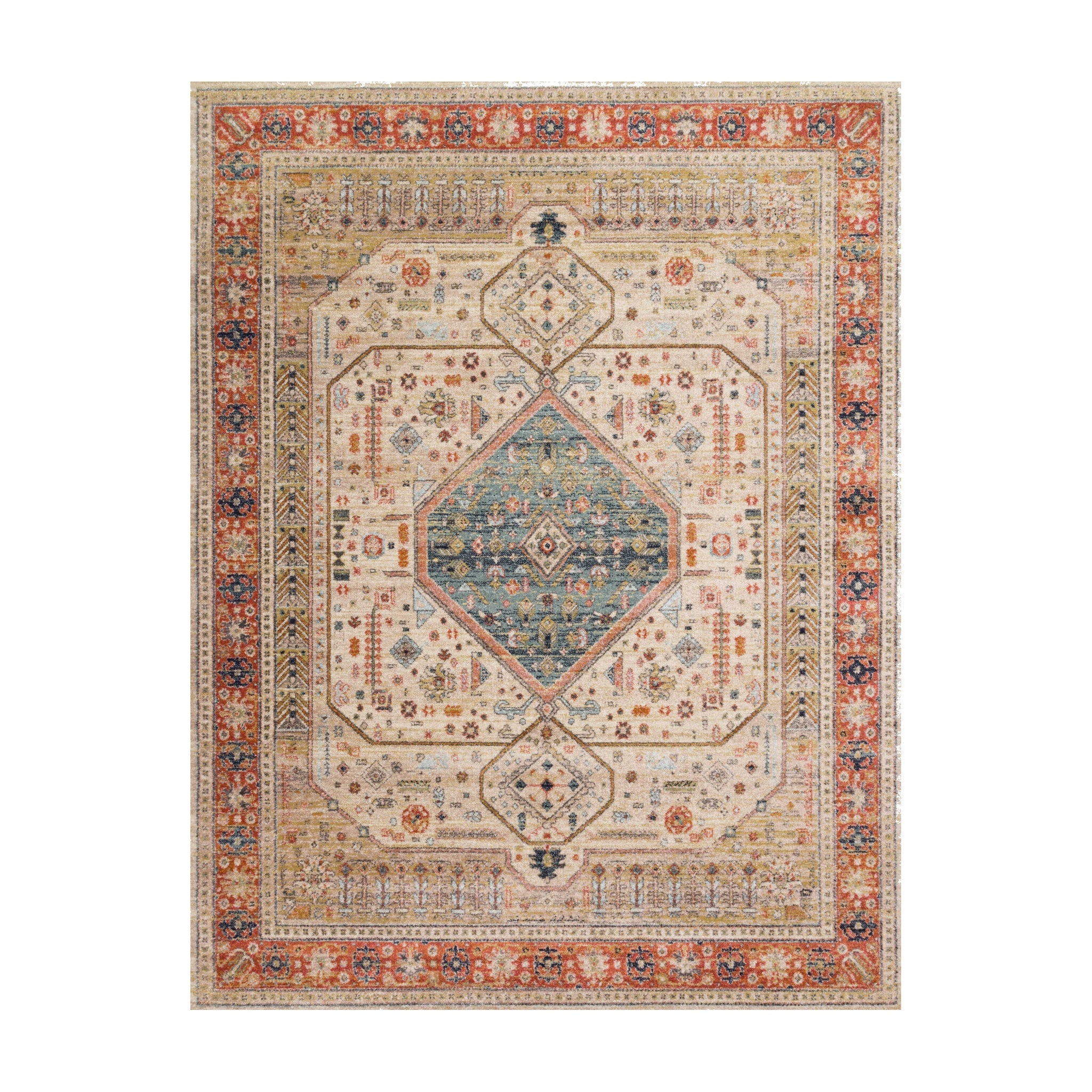 Magnolia Home By Joanna Gaines x Loloi Graham Persimmon / Ant.Ivory Rug RUGS - synthetic Loloi 18" x 18"