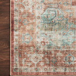 Loloi Heidi Terracotta / Aqua Rug 1-RUGS-patterned Loloi