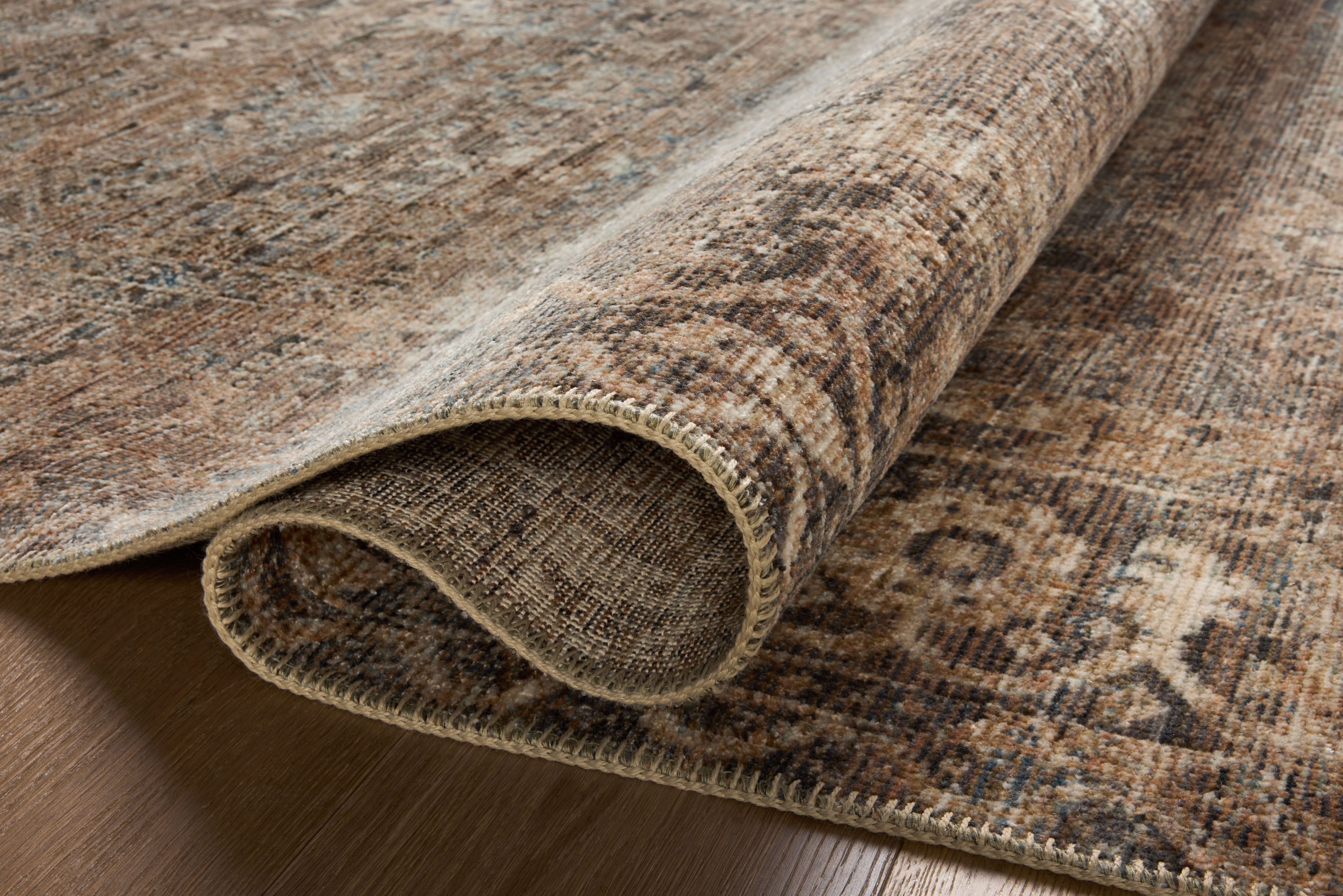 Loloi Heritage Mocha / Denim Square Rug RUGS - wool Loloi