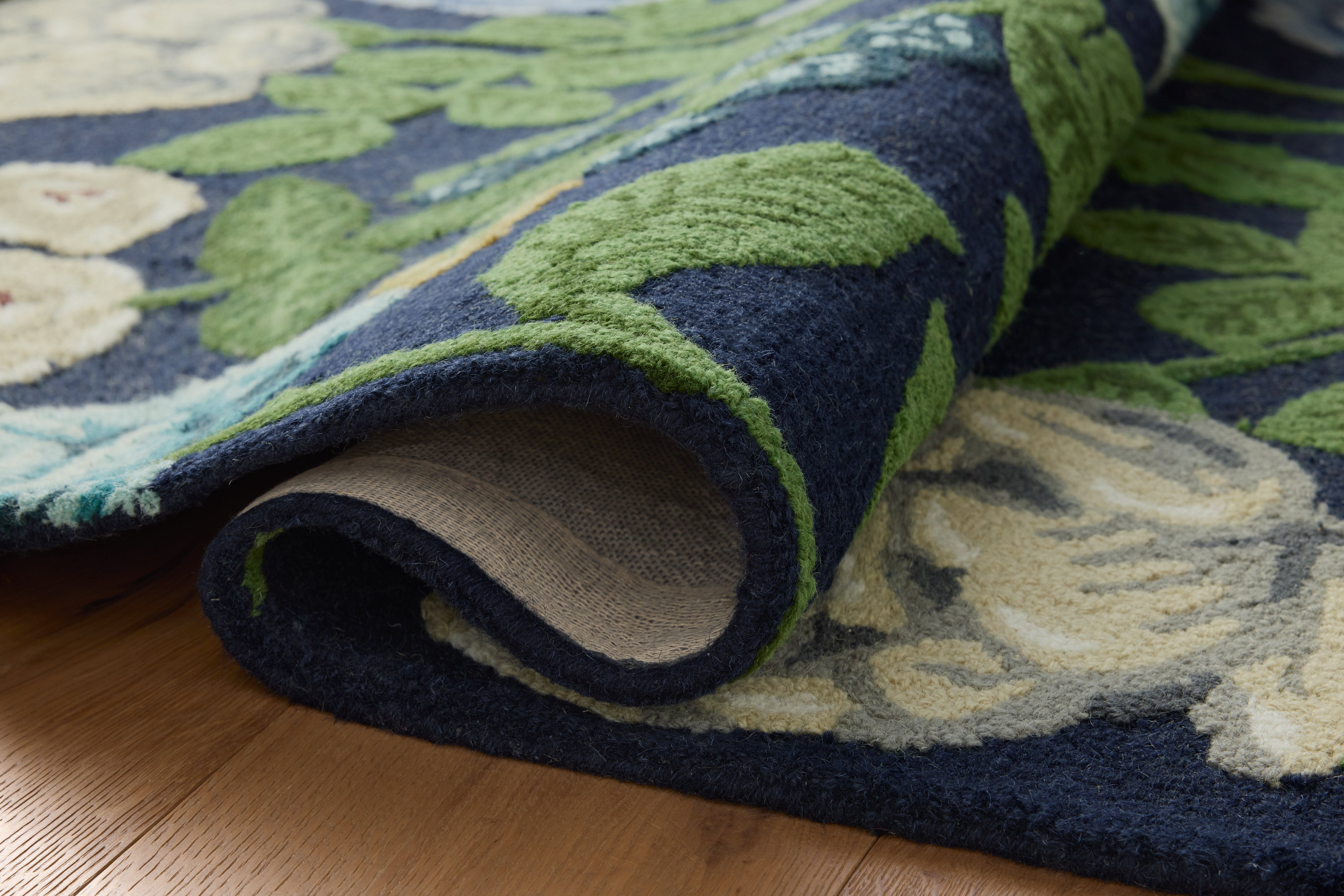 Rifle Paper Co. x Loloi Highgrove Navy Rug RUGS - wool Loloi 18" x 18" sample