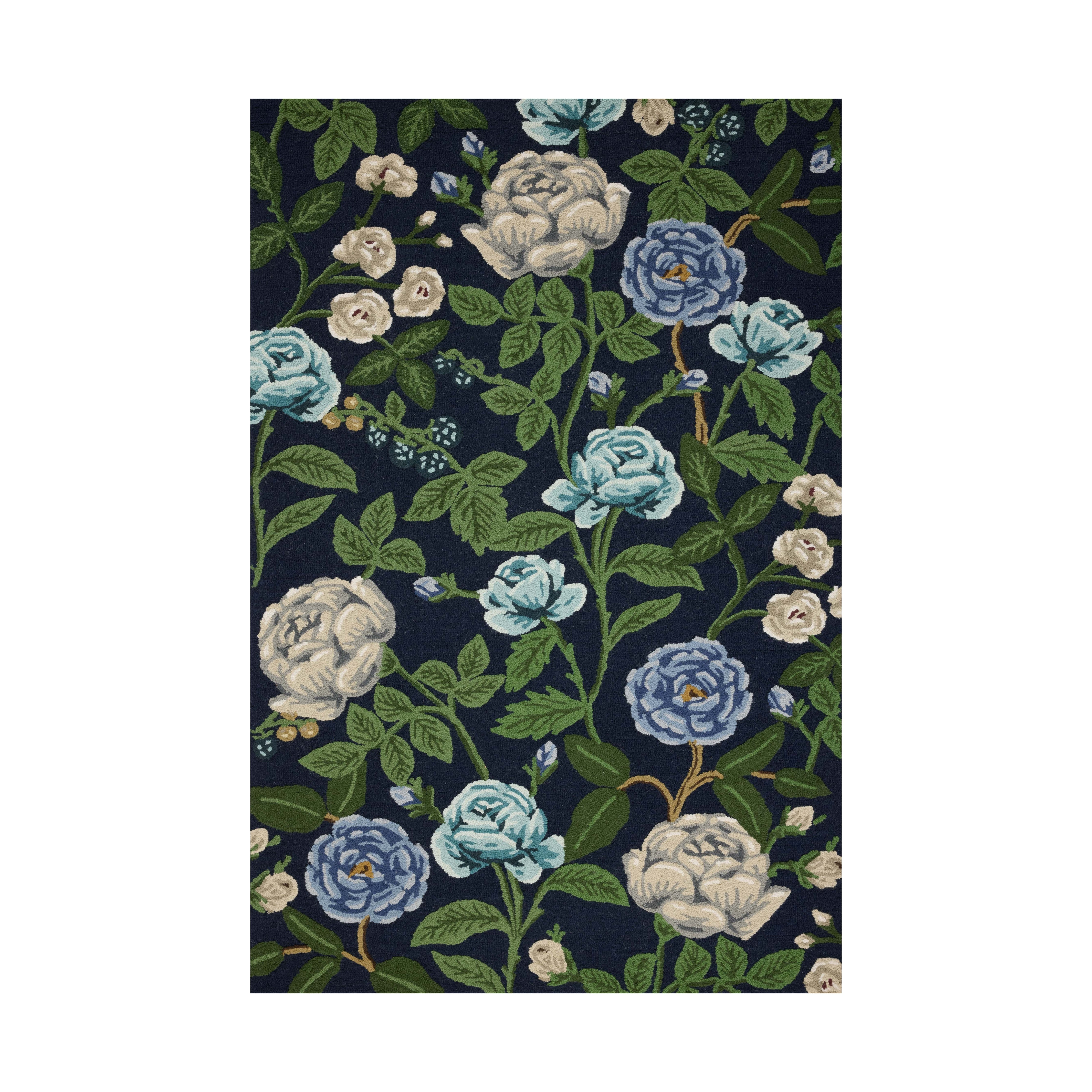 Rifle Paper Co. x Loloi Highgrove Navy Rug RUGS - wool Loloi 18" x 18" sample
