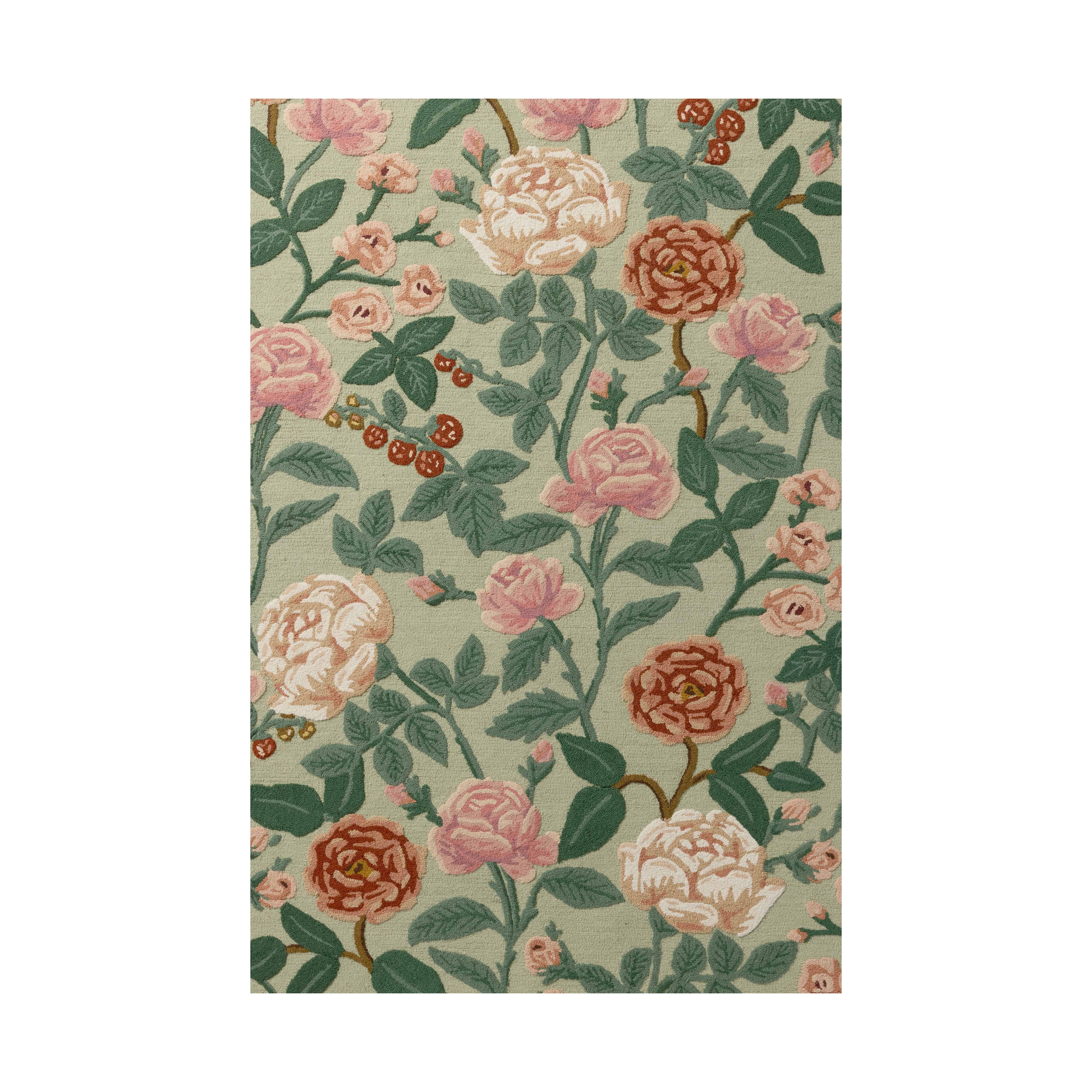 Rifle Paper Co. x Loloi Highgrove Mint Rug RUGS - wool Loloi 18" x 18" sample