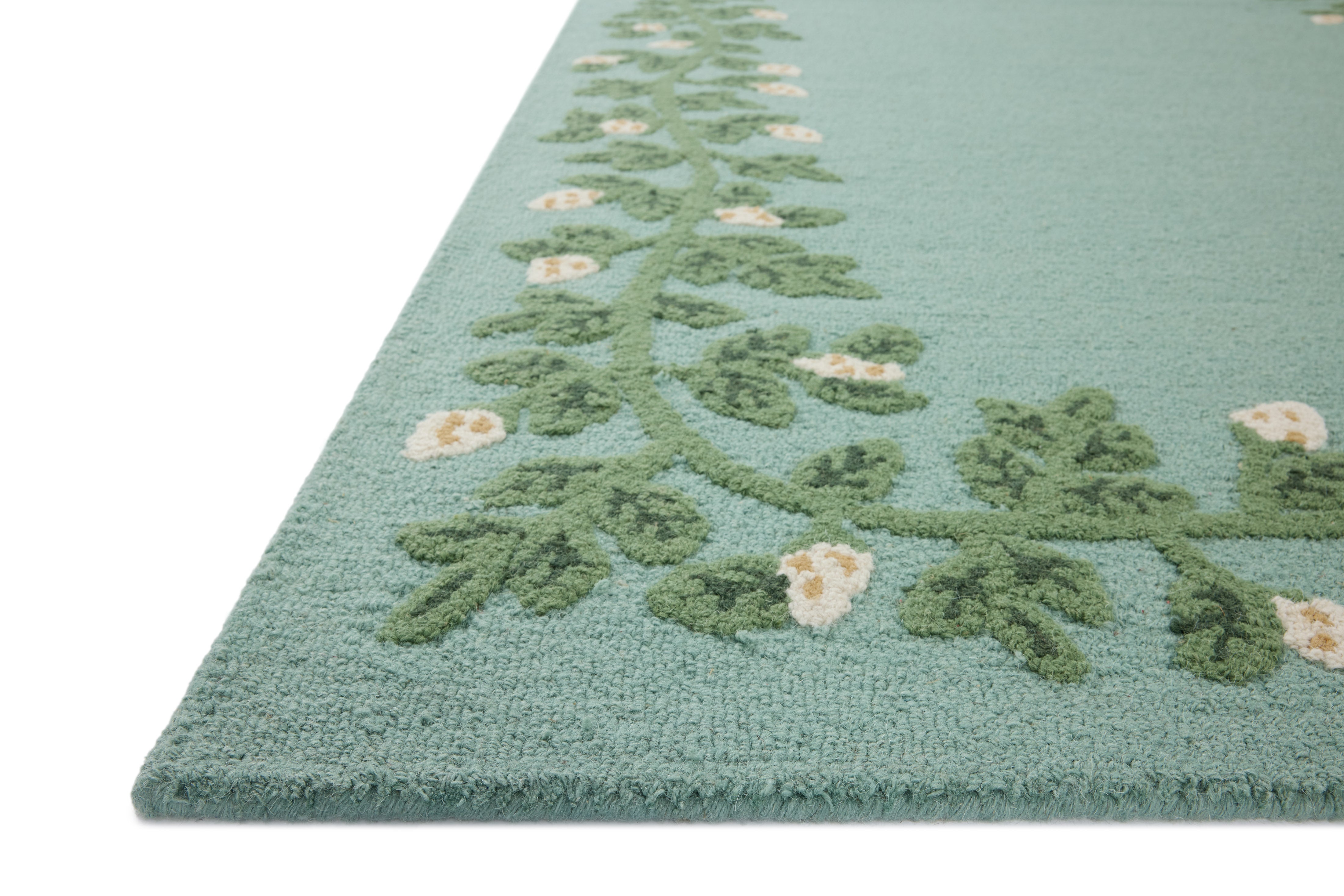 Rifle Paper Co. x Loloi Highgrove Blue Rug RUGS - wool Loloi 18" x 18" sample