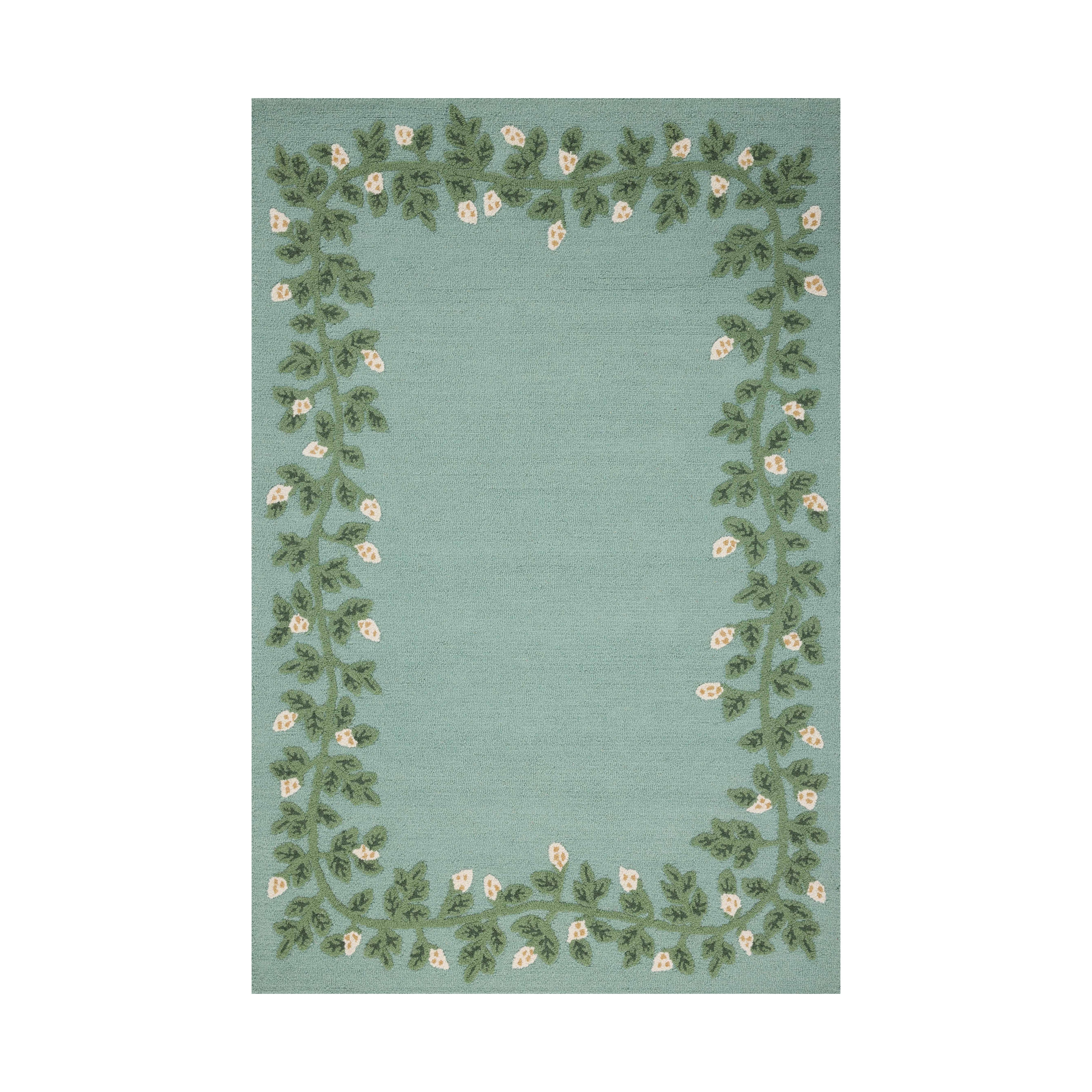 Rifle Paper Co. x Loloi Highgrove Blue Rug, 18" x 18" Sample
