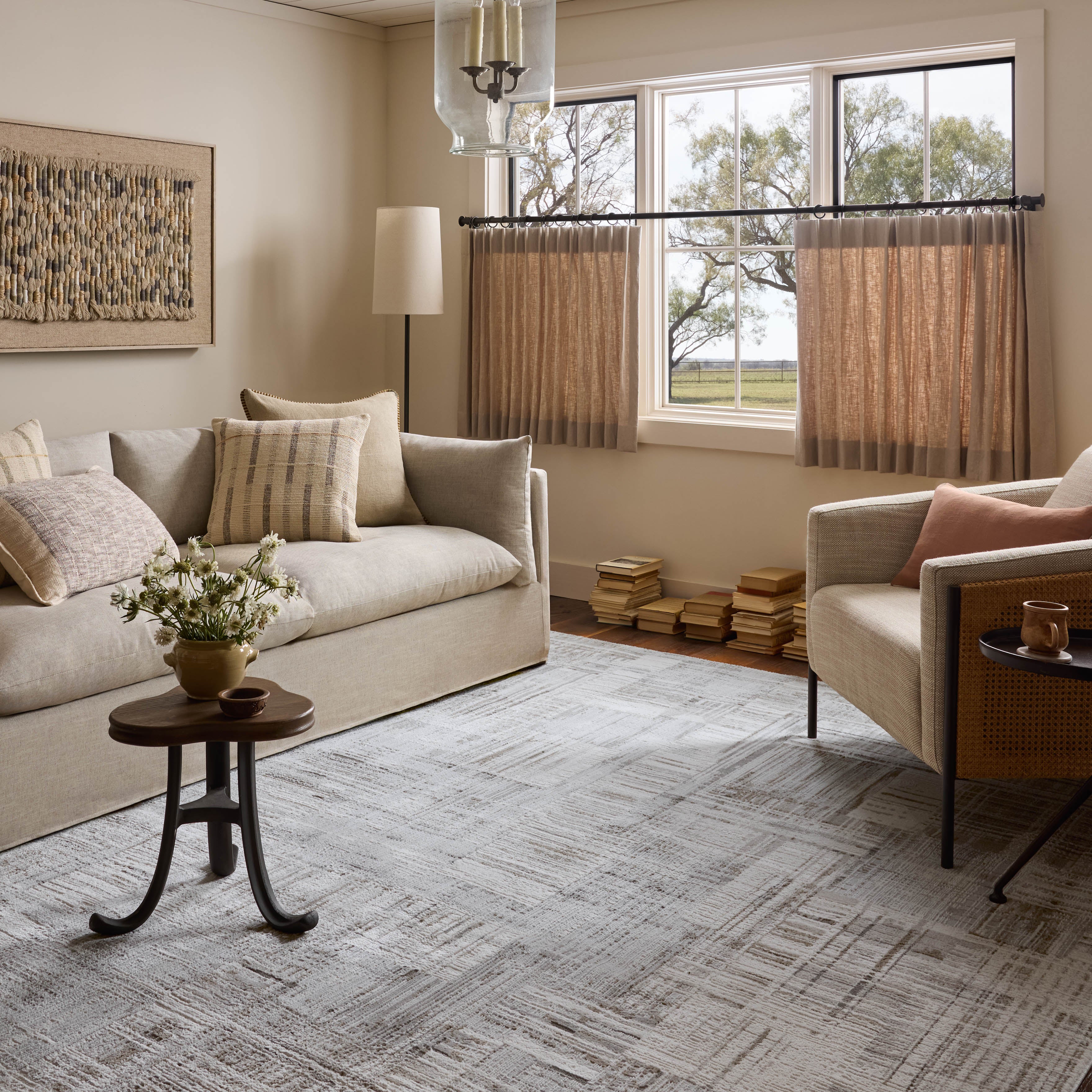 Loloi Hollis Pebble / Ivory Rug RUGS - synthetic Loloi