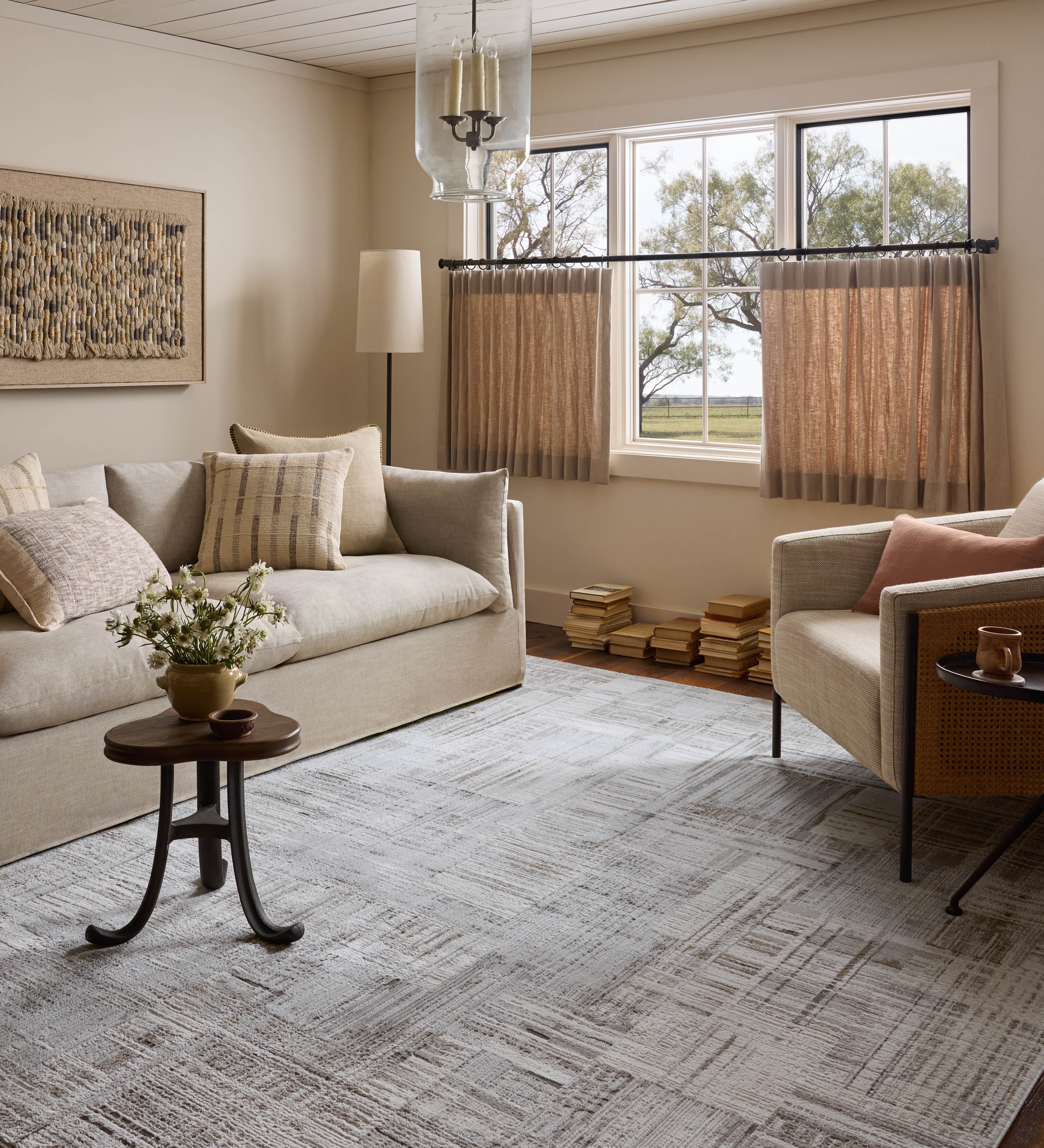 Loloi Hollis Pebble / Ivory Rug RUGS - synthetic Loloi