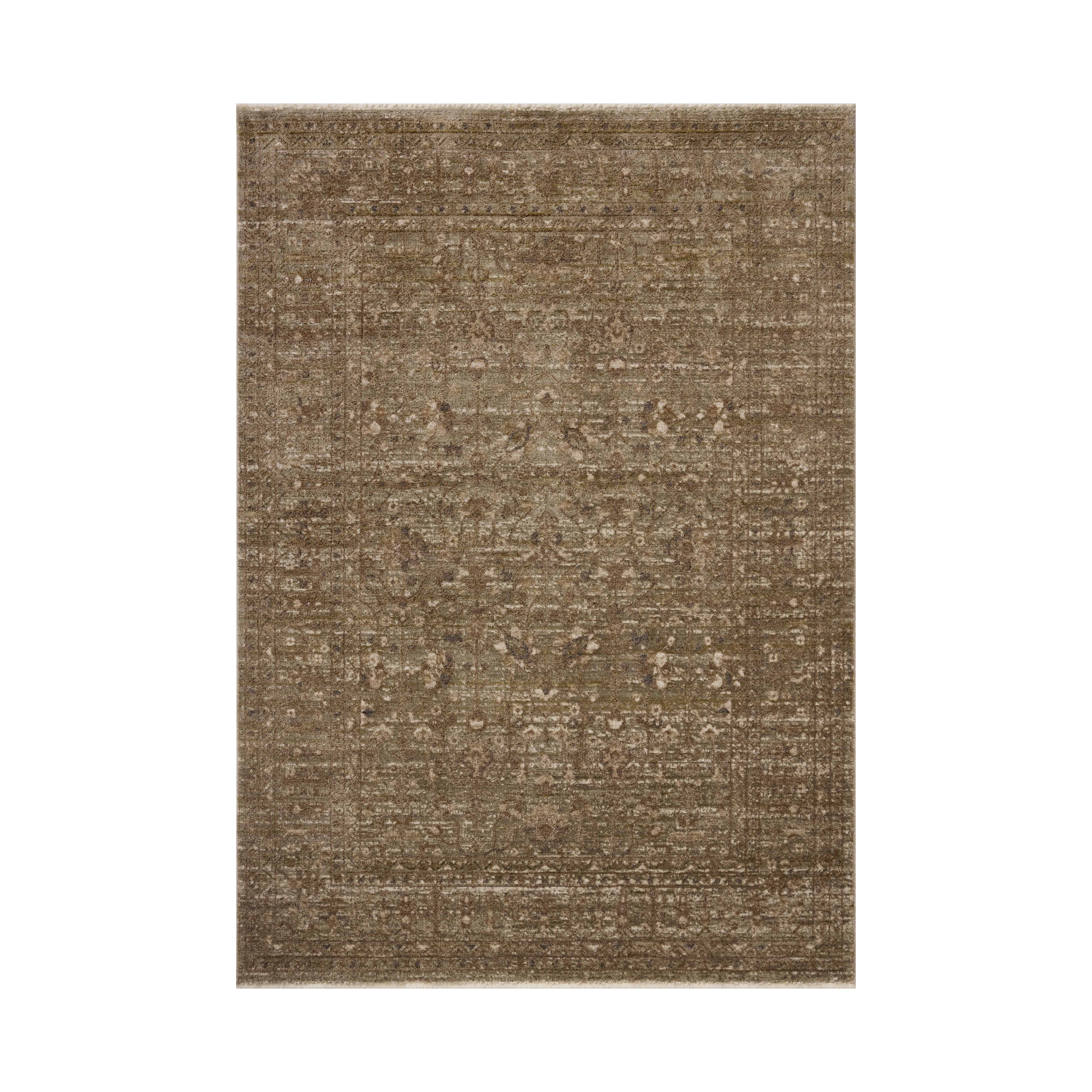 Loloi Haywood Sage / Brown Rug, 18" x 18"