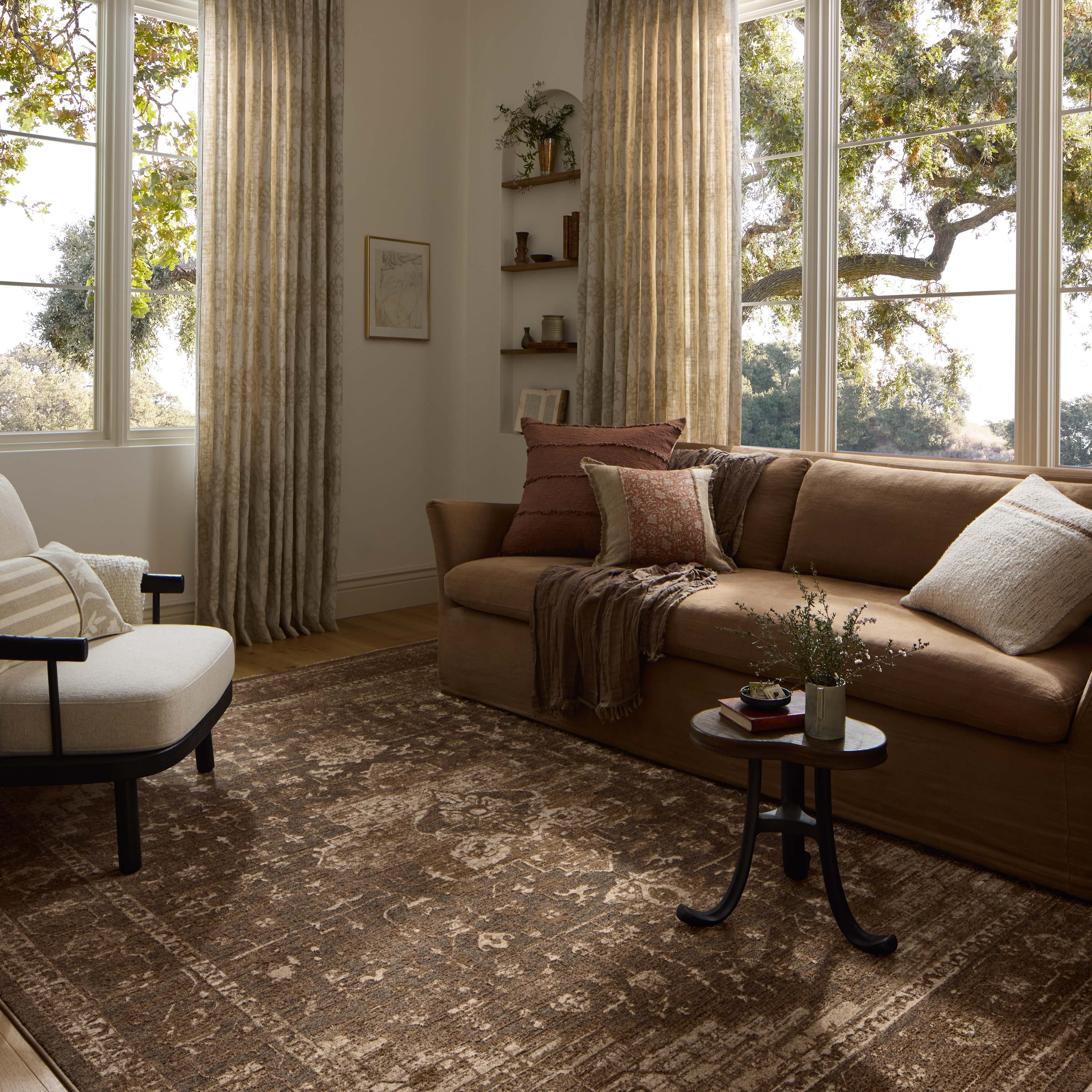 Loloi Haywood Charcoal / Mocha Rug RUGS - synthetic Loloi