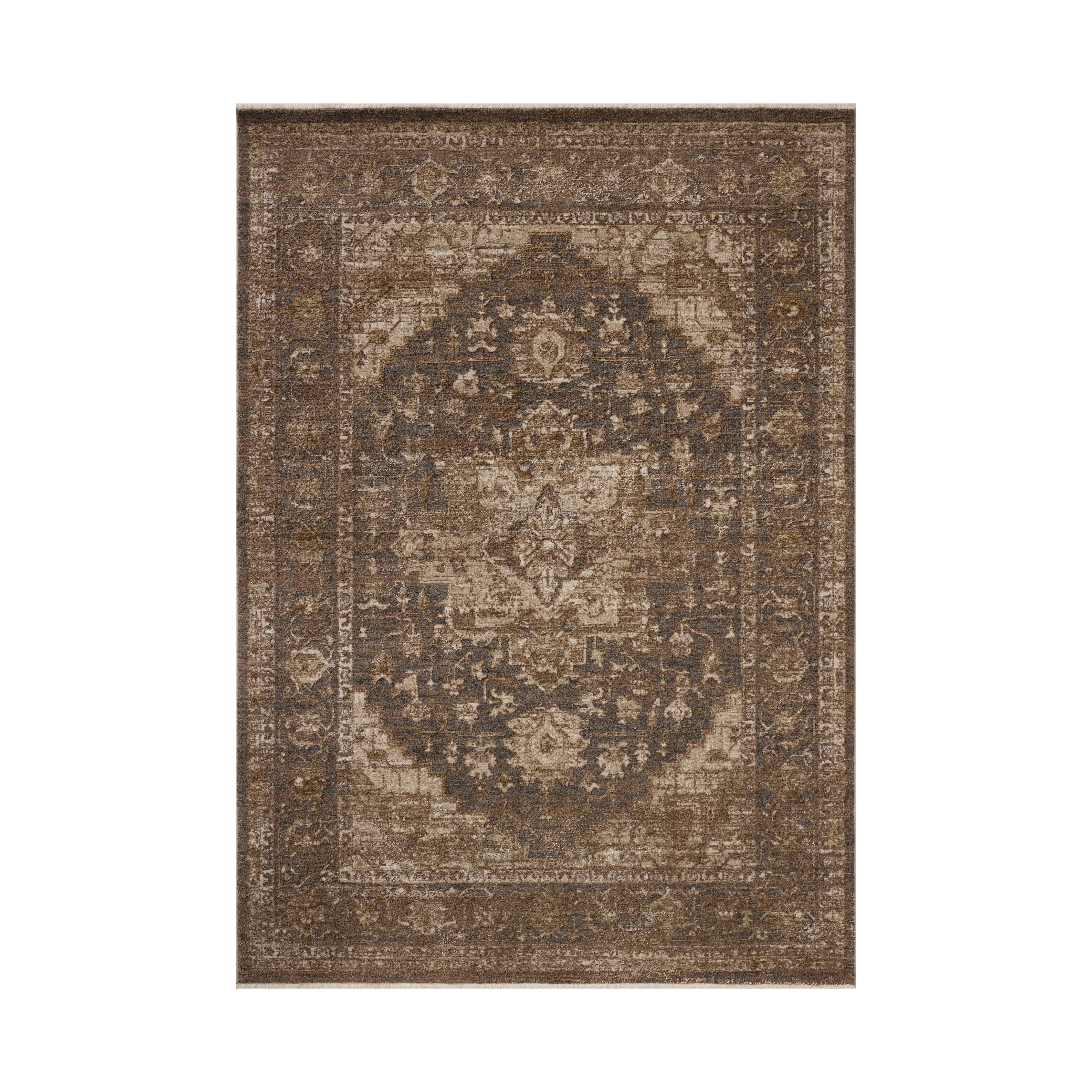 Loloi Haywood Charcoal / Mocha Rug RUGS - synthetic Loloi 18" x 18"
