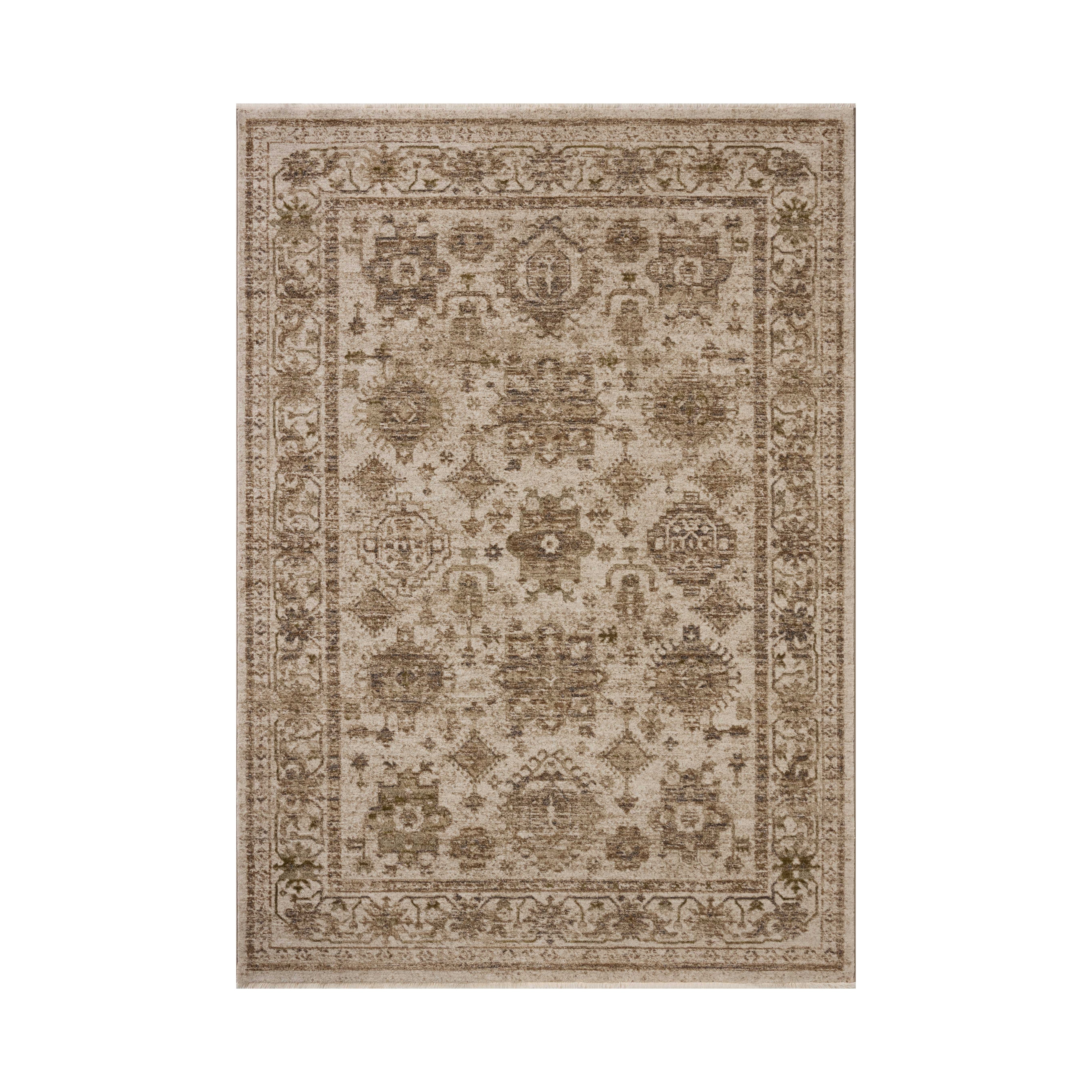 Loloi Haywood Ivory / Taupe Rug, 18" x 18"