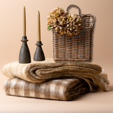 Holiday Gifting Bundle | Camel Blanket, Candle Holders & Wall Basket