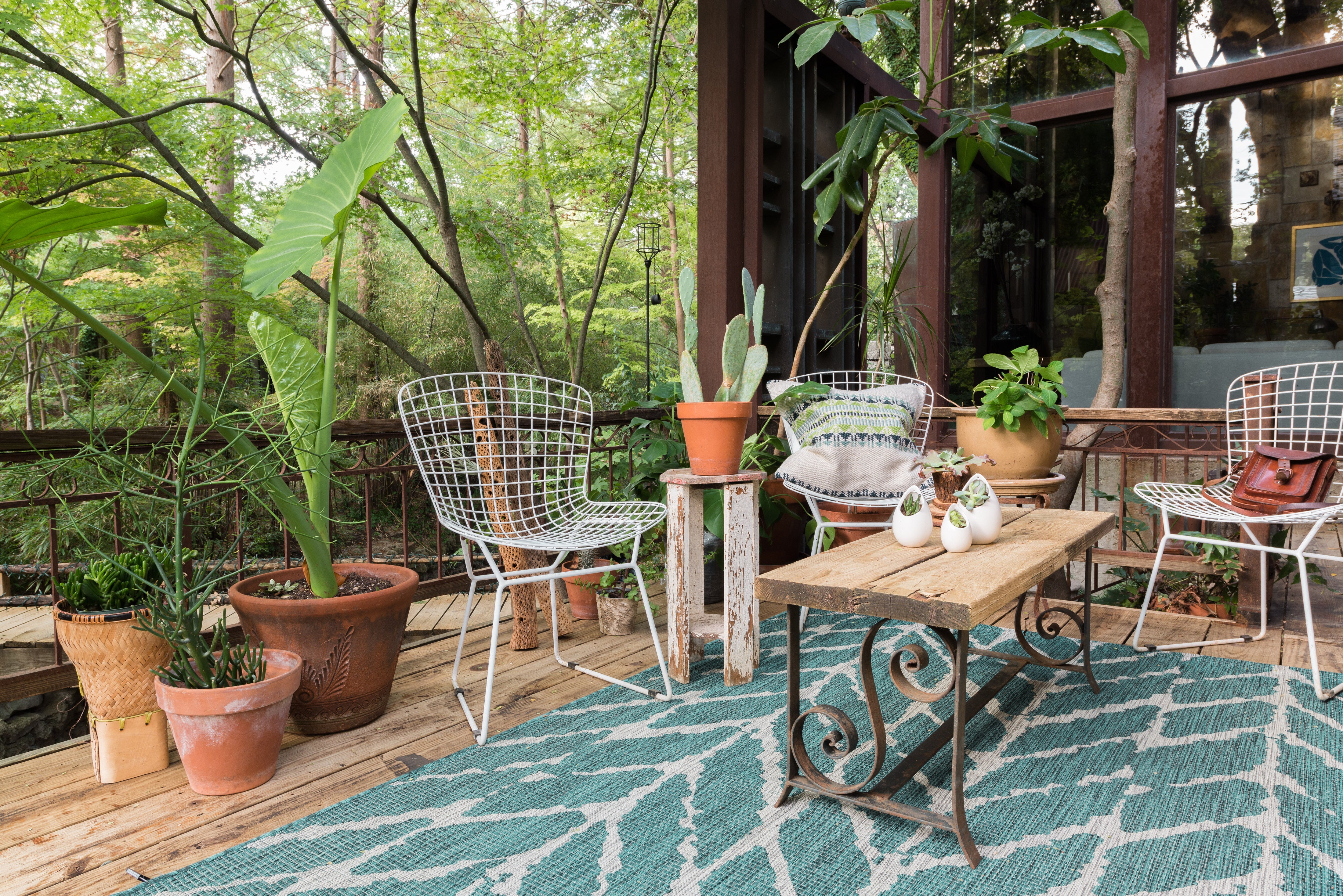 Loloi Isle Teal / Grey Rug 5-Rugs - indoor/outdoor Loloi