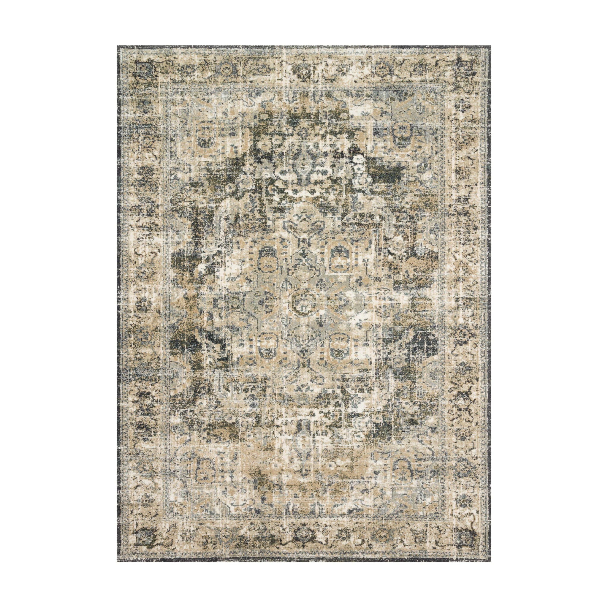 Magnolia Home By Joanna Gaines x Loloi James Natural / Fog Rug RUGS - synthetic Loloi 18" x 18"
